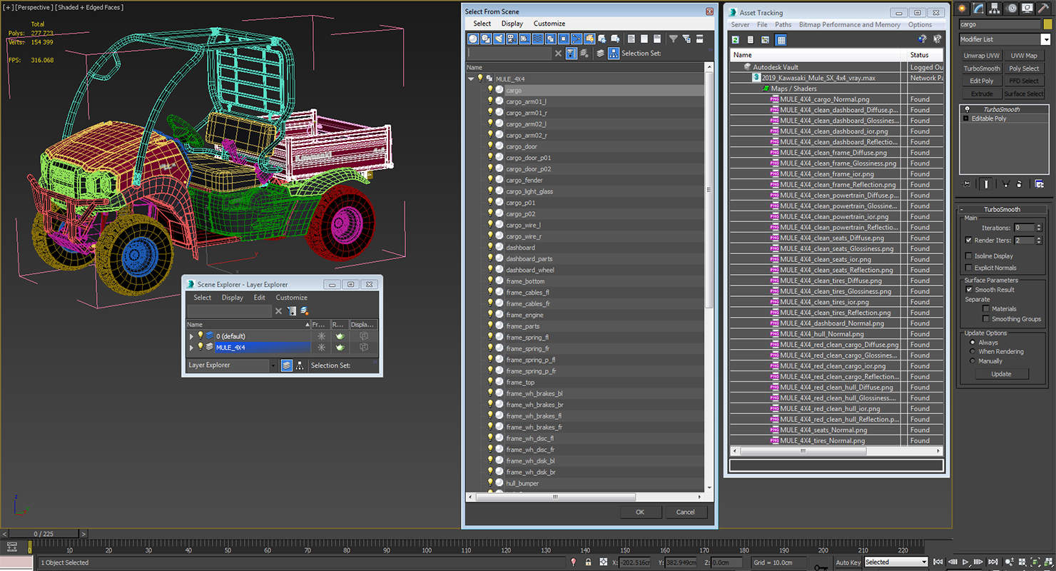 3D model 2019 Kawasaki Mule SX 4x4