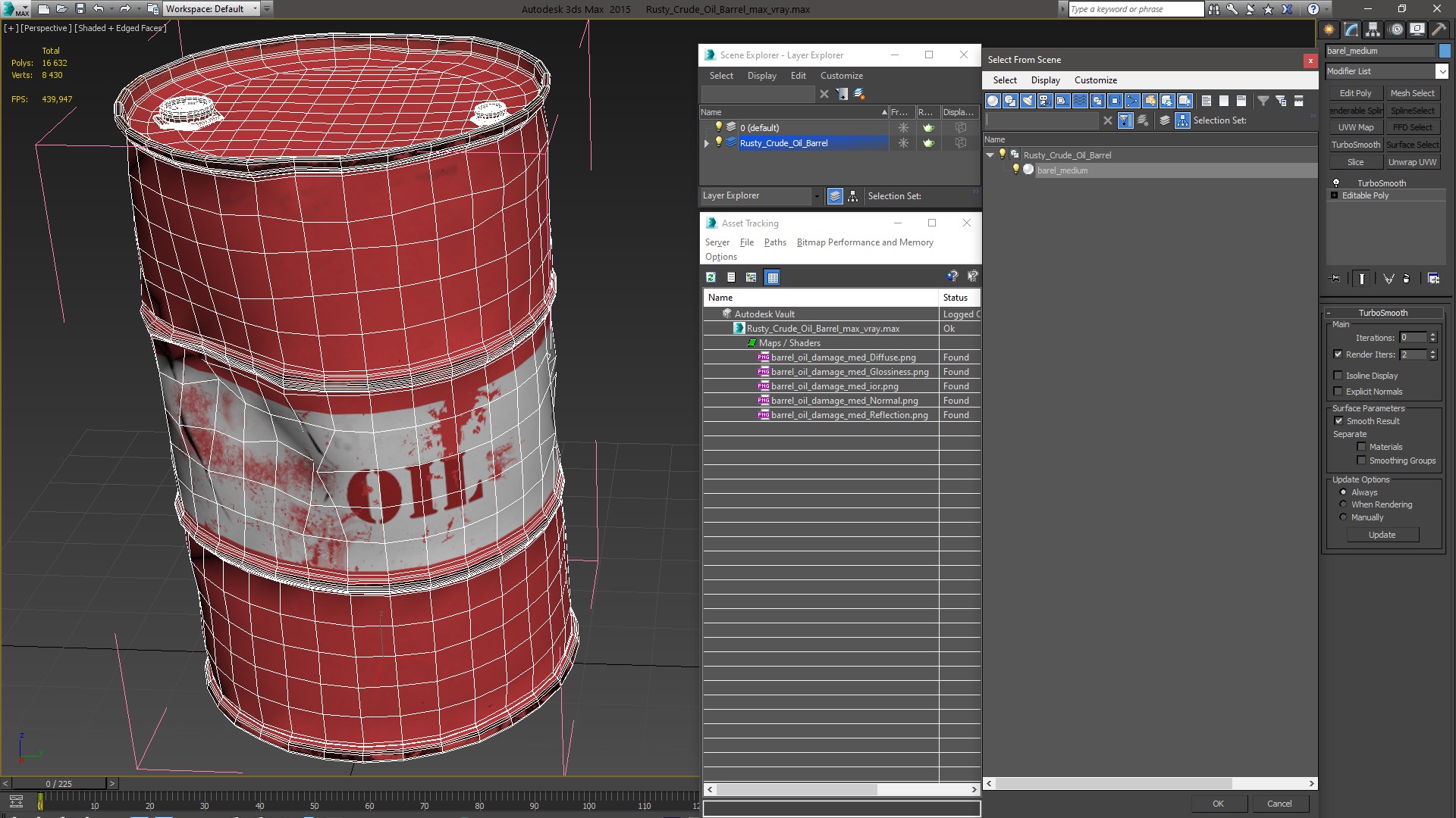 Rusty Crude Oil Barrel 3D