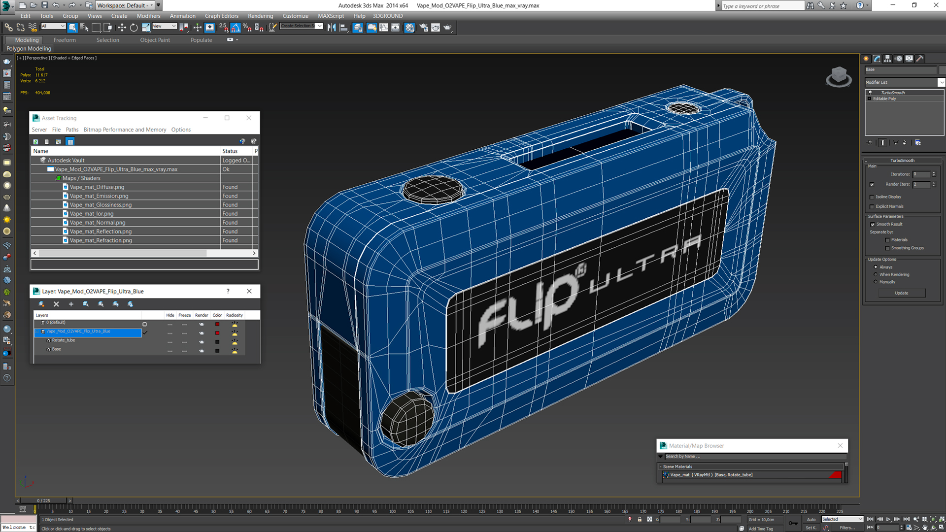 3D Vape Mod O2VAPE Flip Ultra Blue
