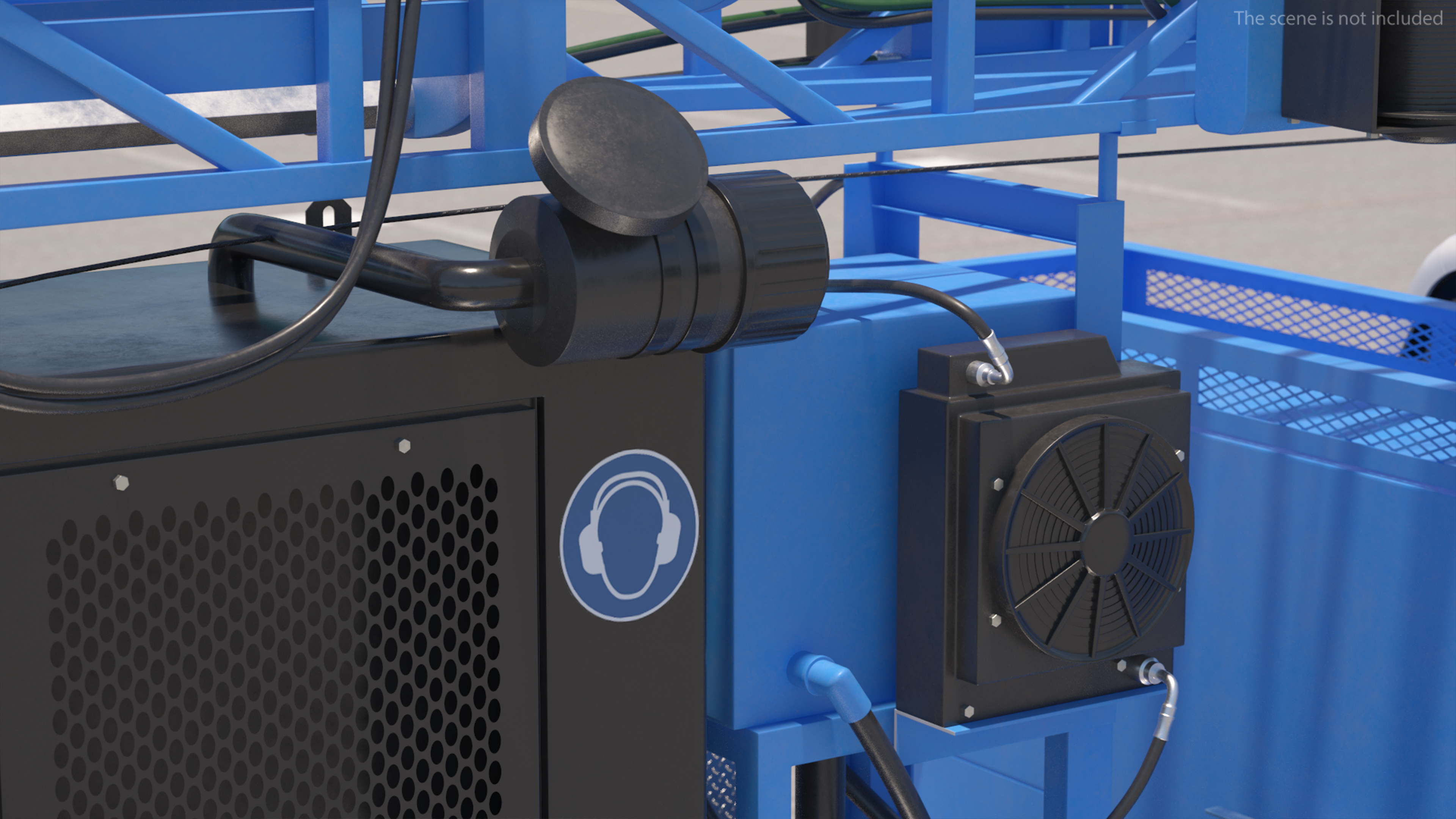 Mobile B-51 Drill Rig Truck Blue Rigged 3D model