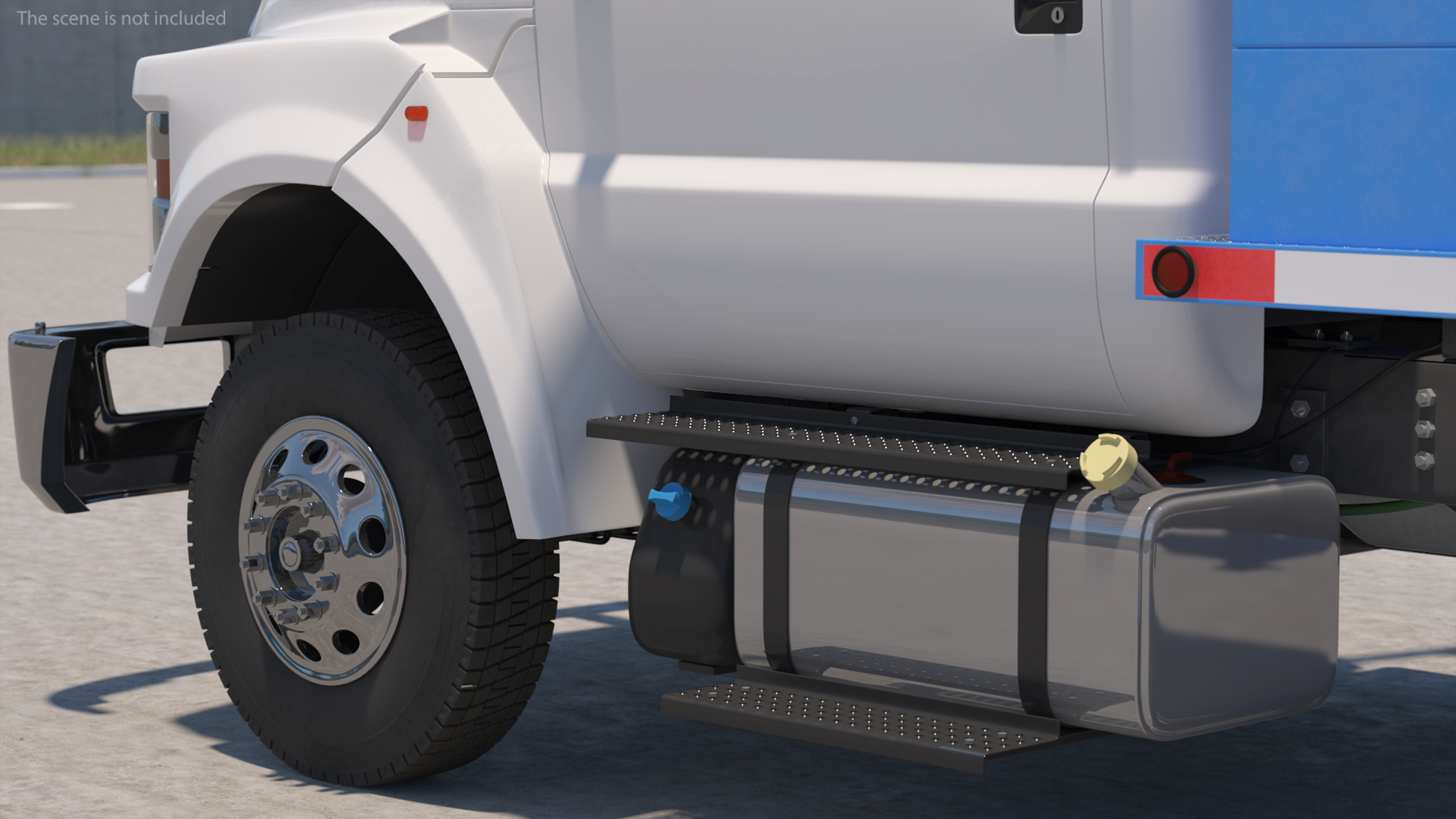 Mobile B-51 Drill Rig Truck Blue Rigged 3D model