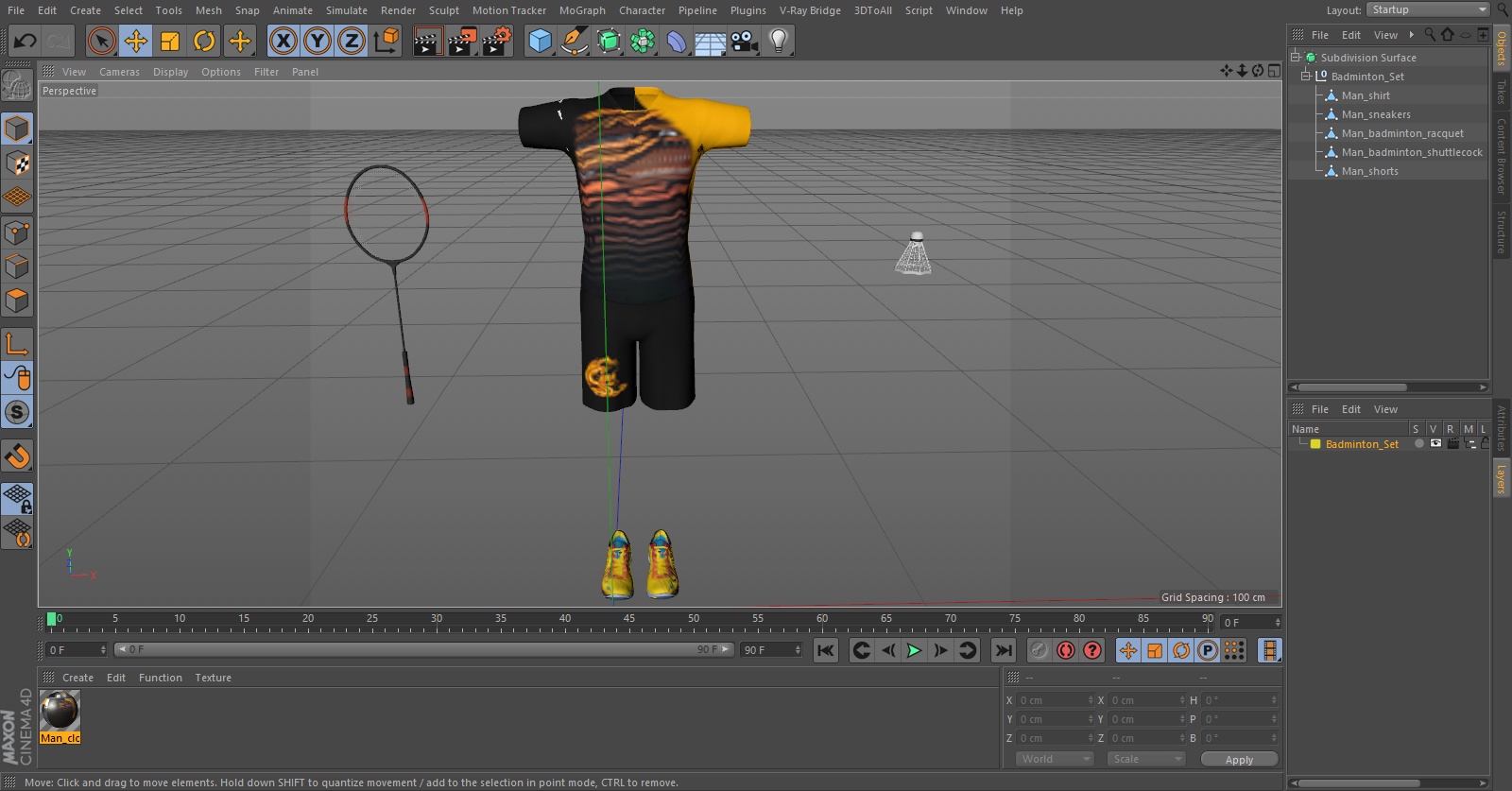 3D Badminton Set model