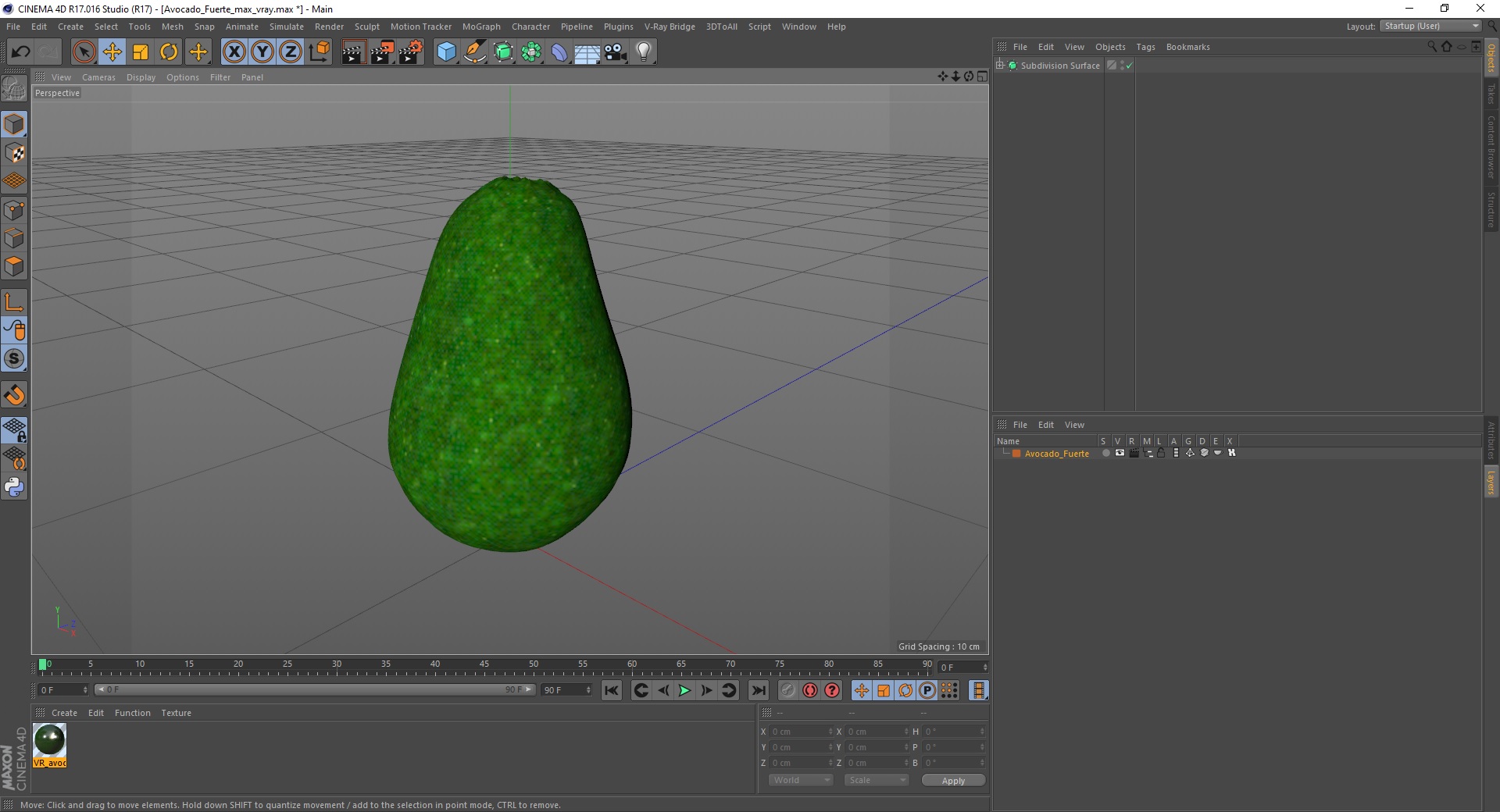 Avocado Fuerte 3D model