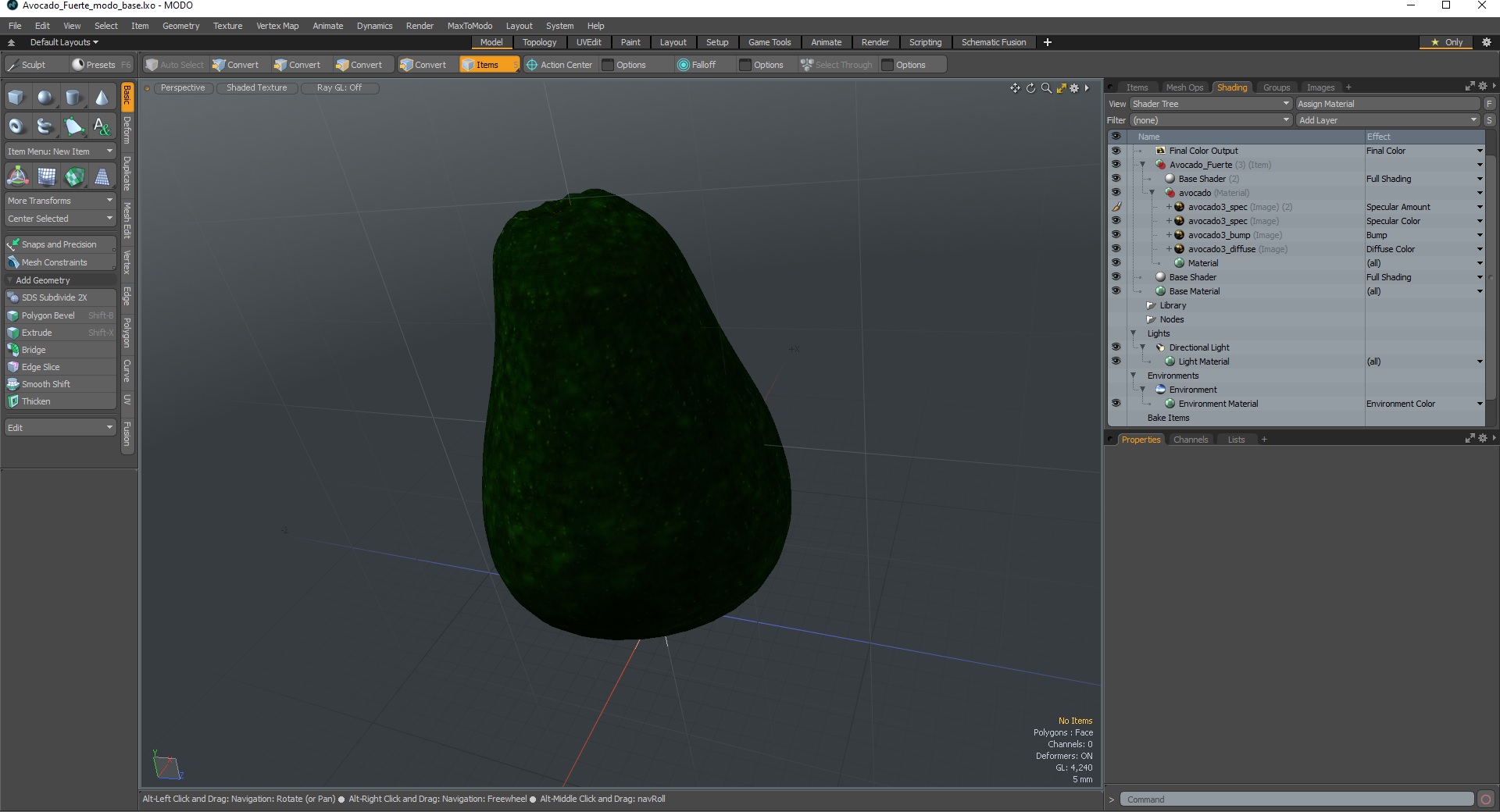Avocado Fuerte 3D model