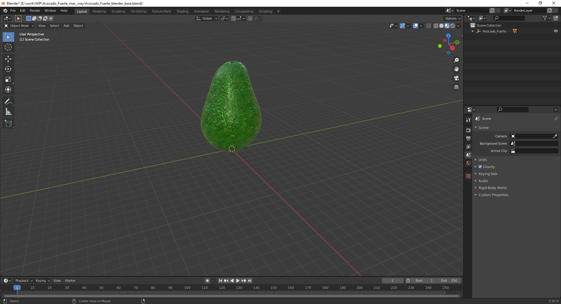 Avocado Fuerte 3D model