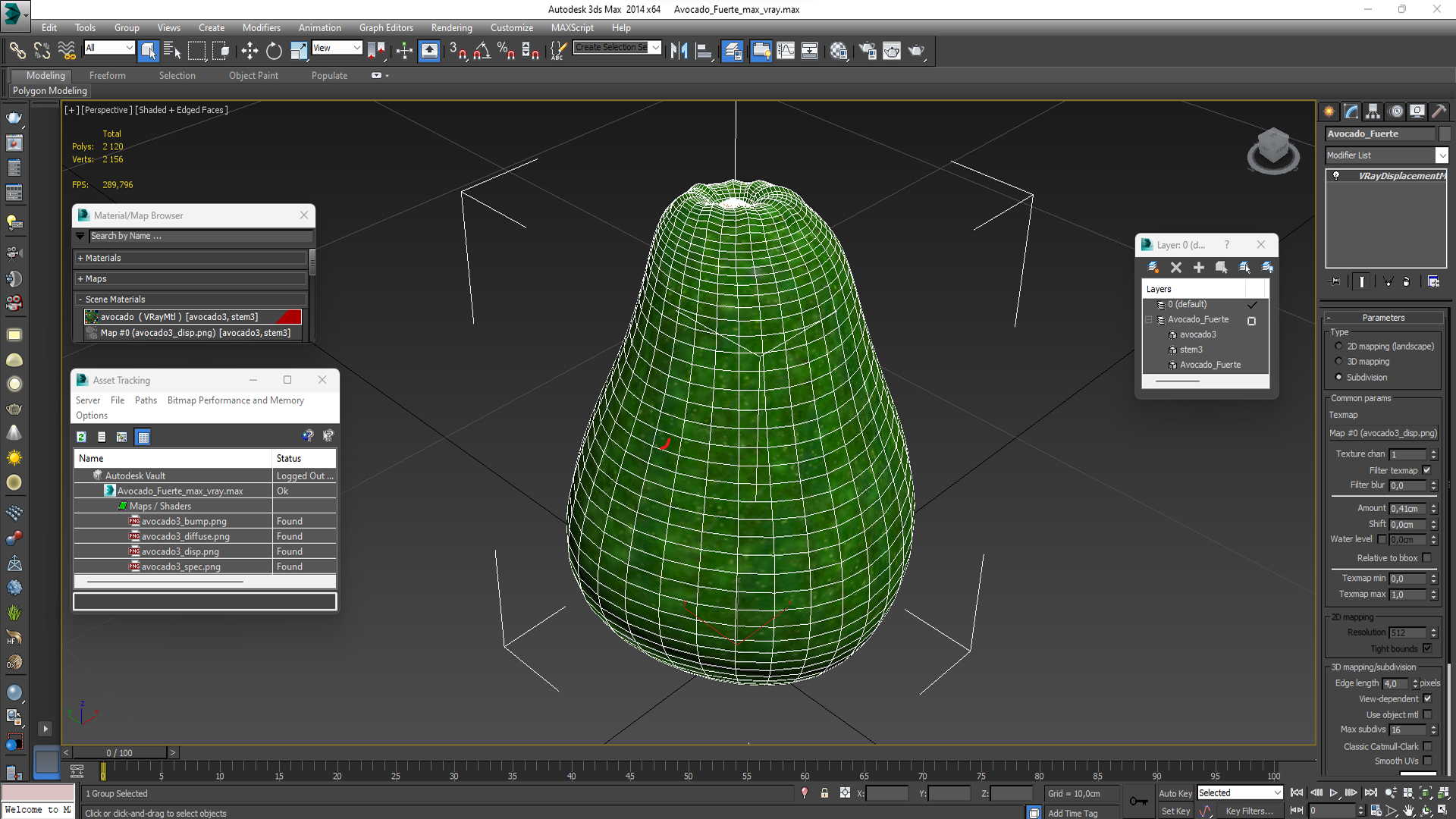 Avocado Fuerte 3D model