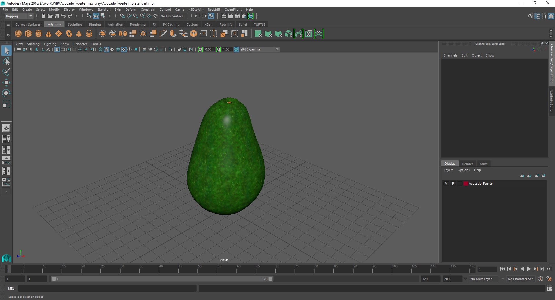 Avocado Fuerte 3D model