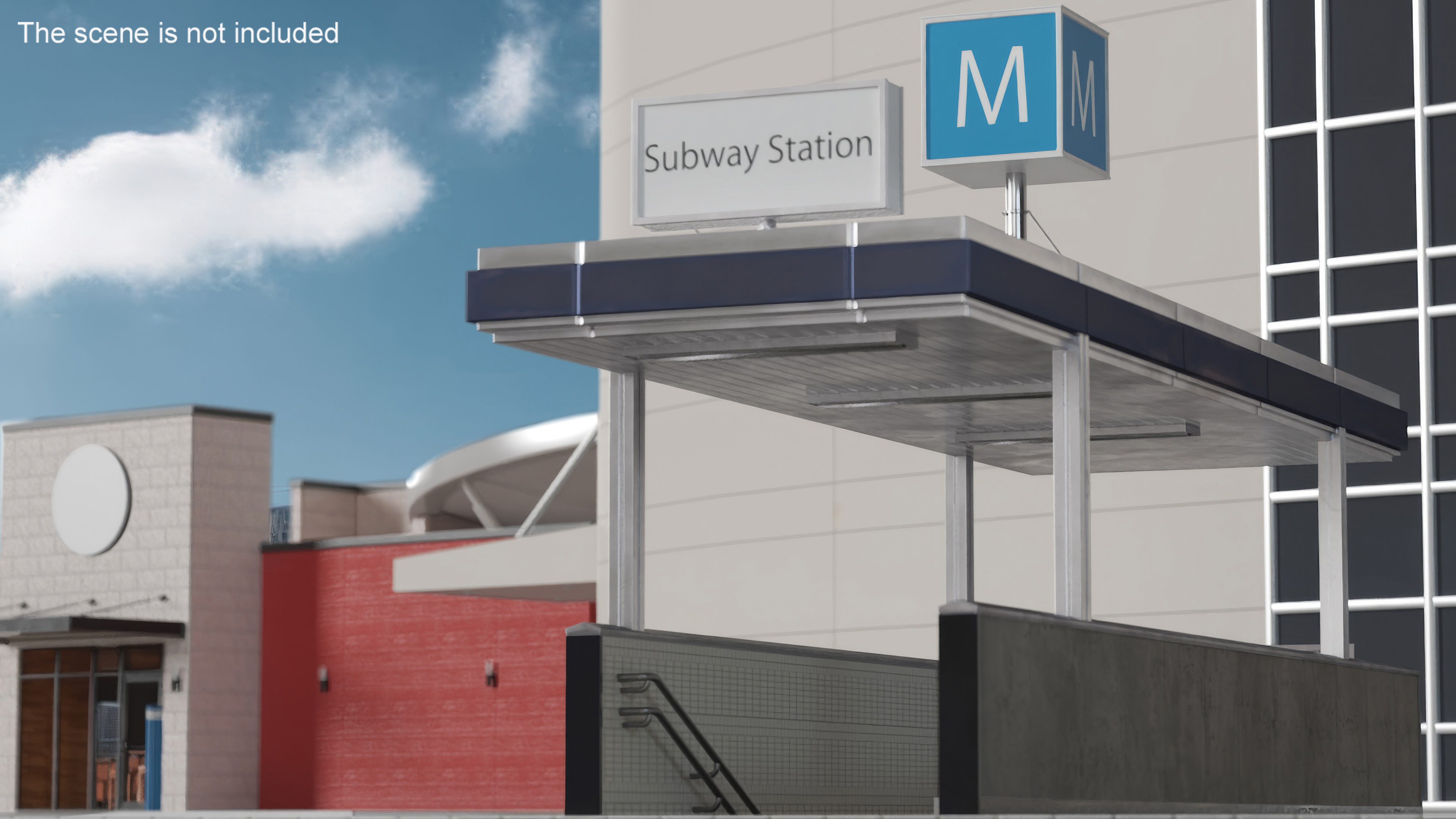 Modern Subway Entry 3D model