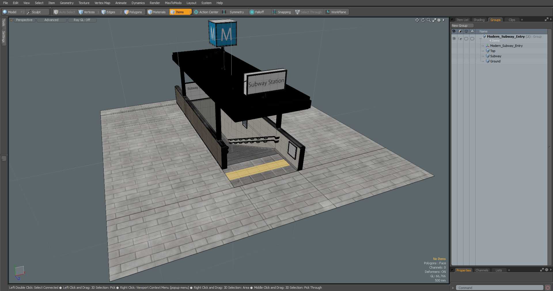 Modern Subway Entry 3D model