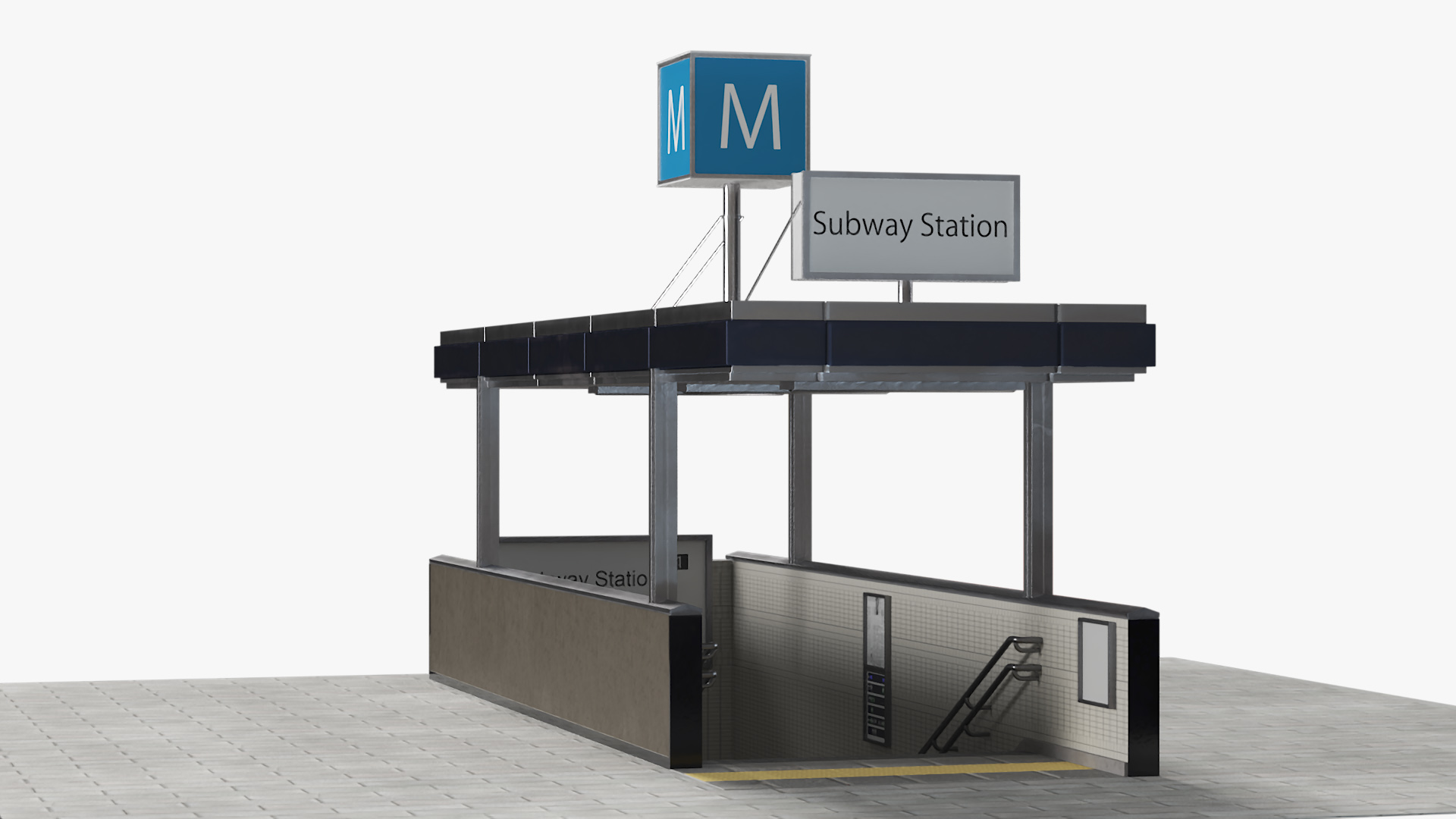 Modern Subway Entry 3D model