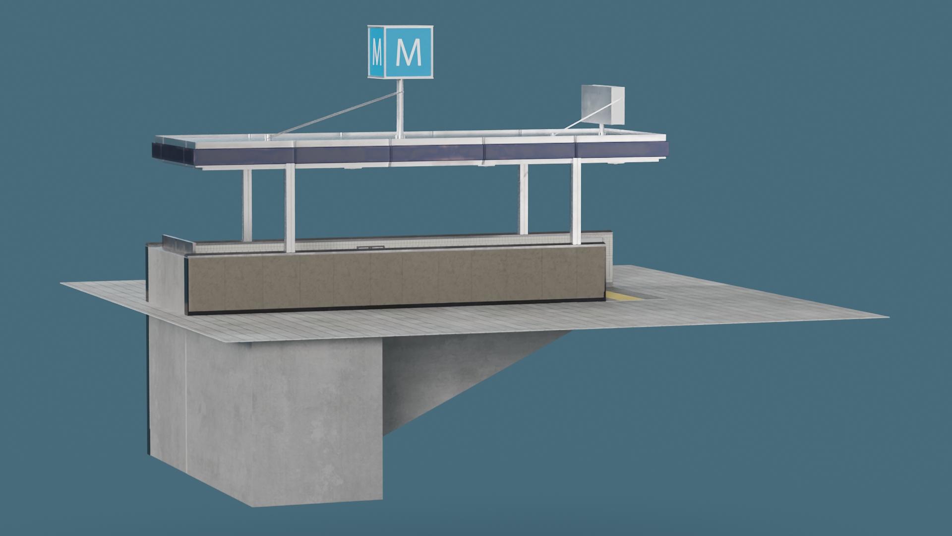 Modern Subway Entry 3D model