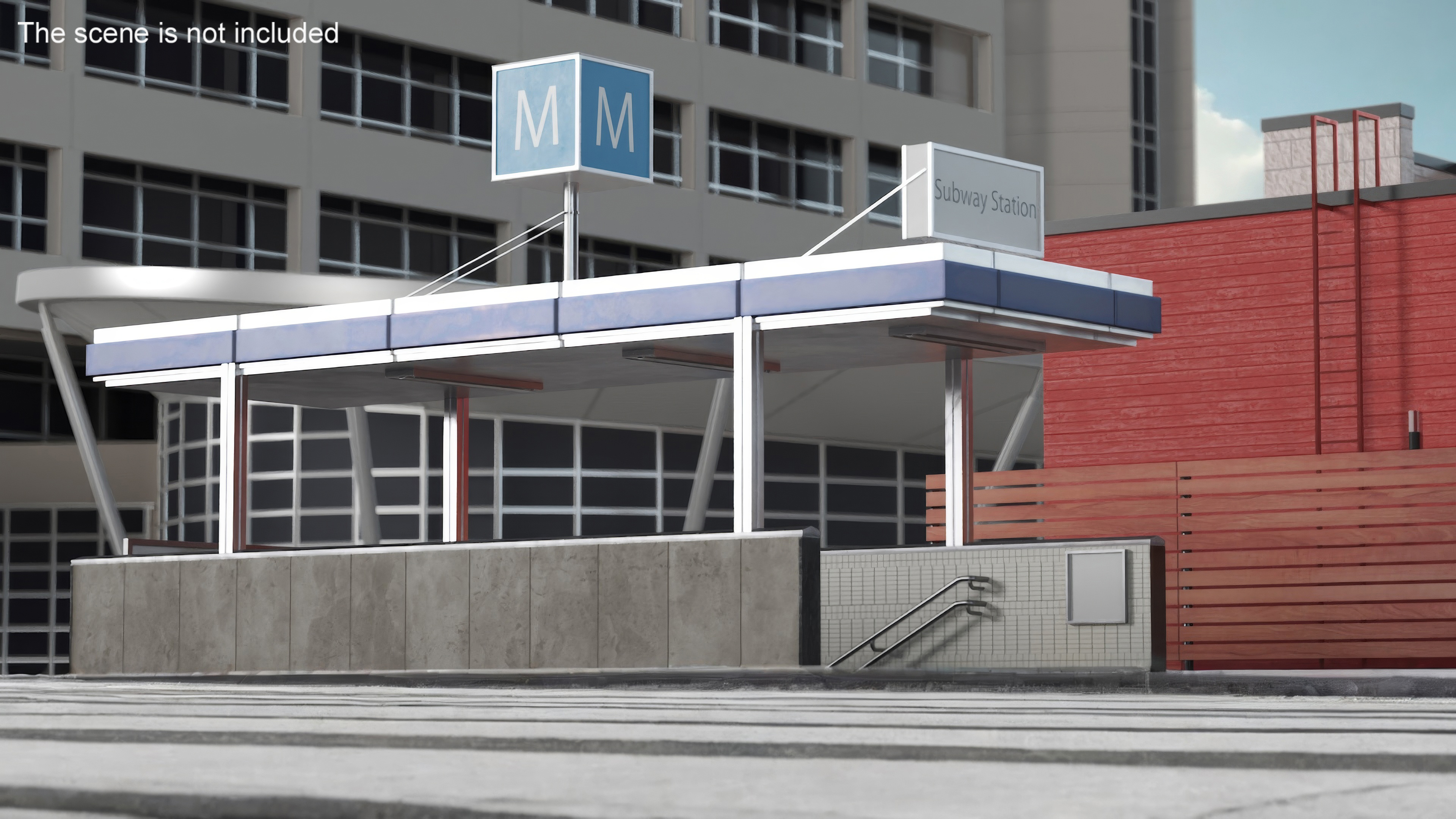 Modern Subway Entry 3D model