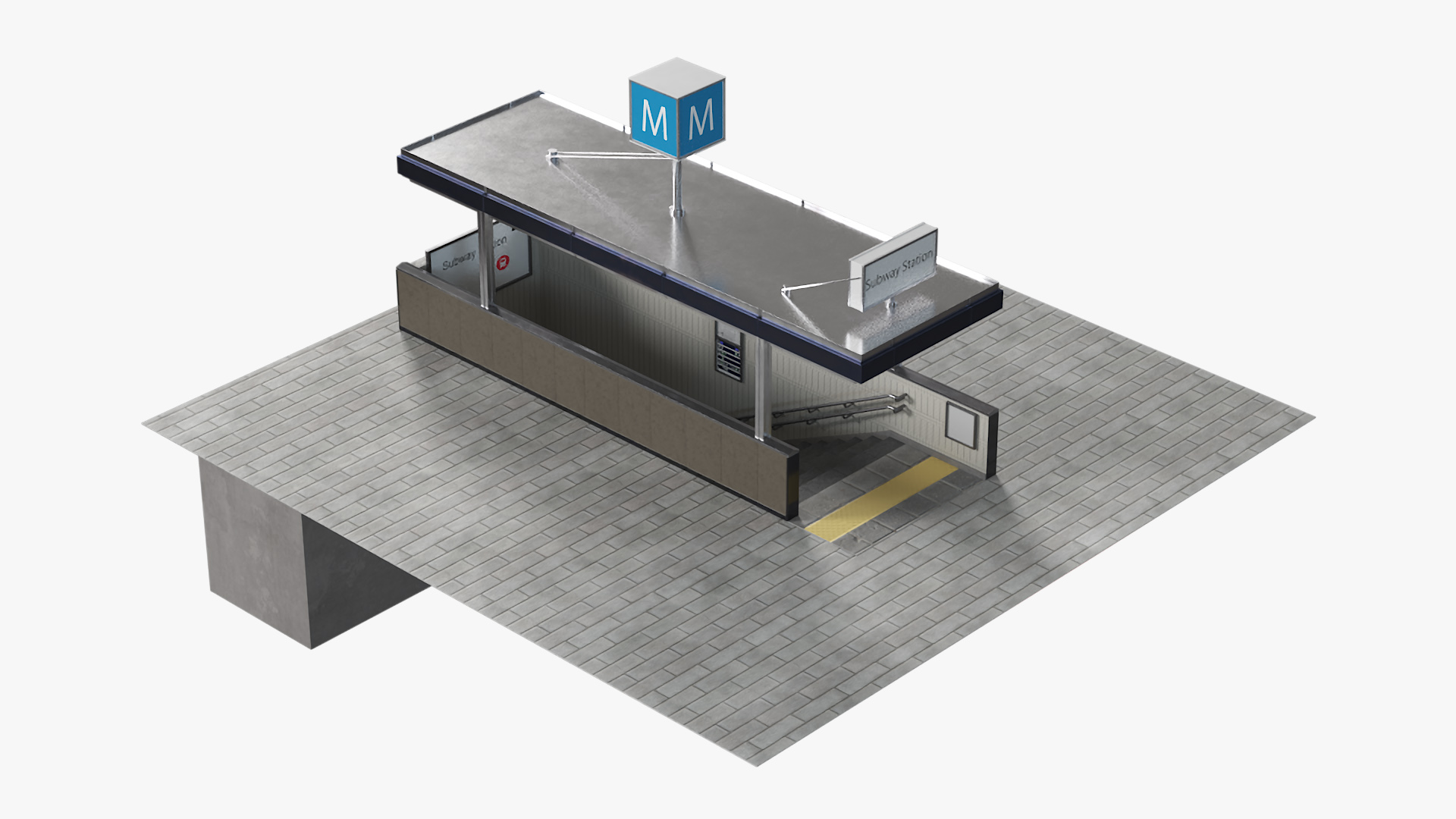 Modern Subway Entry 3D model