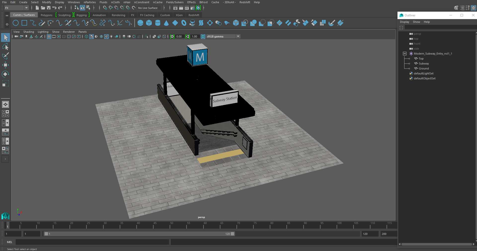 Modern Subway Entry 3D model