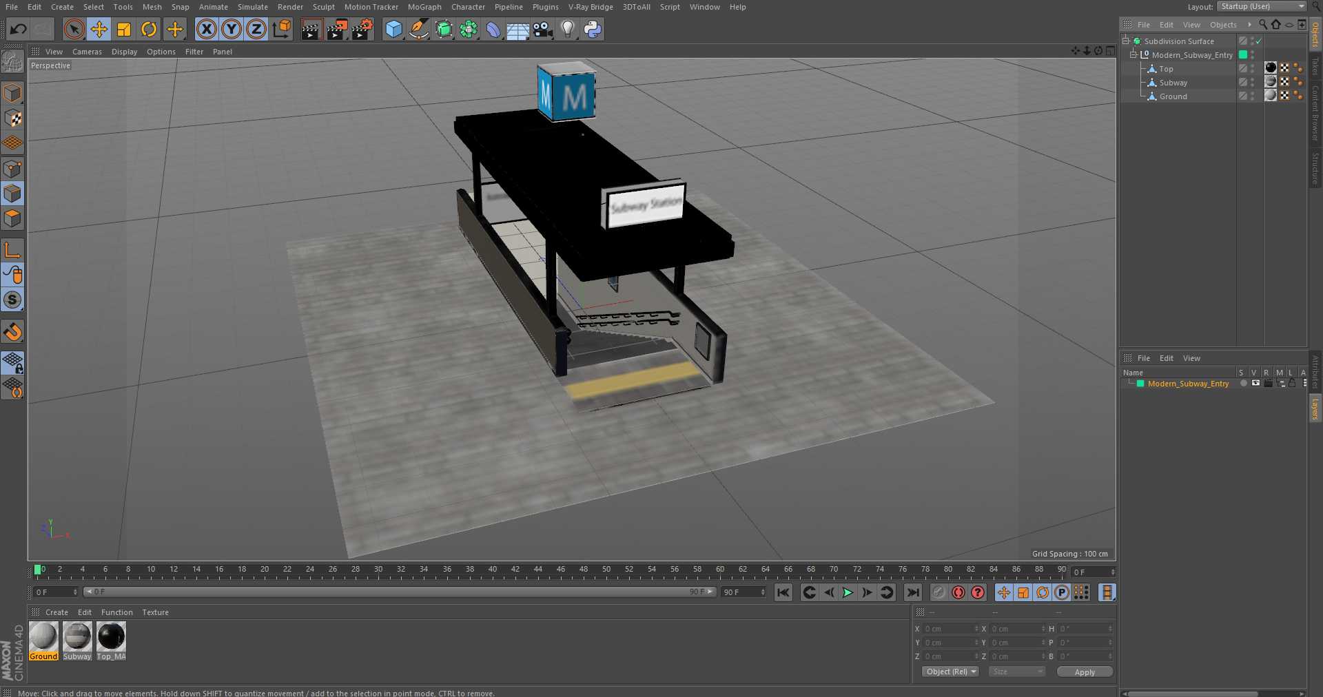 Modern Subway Entry 3D model