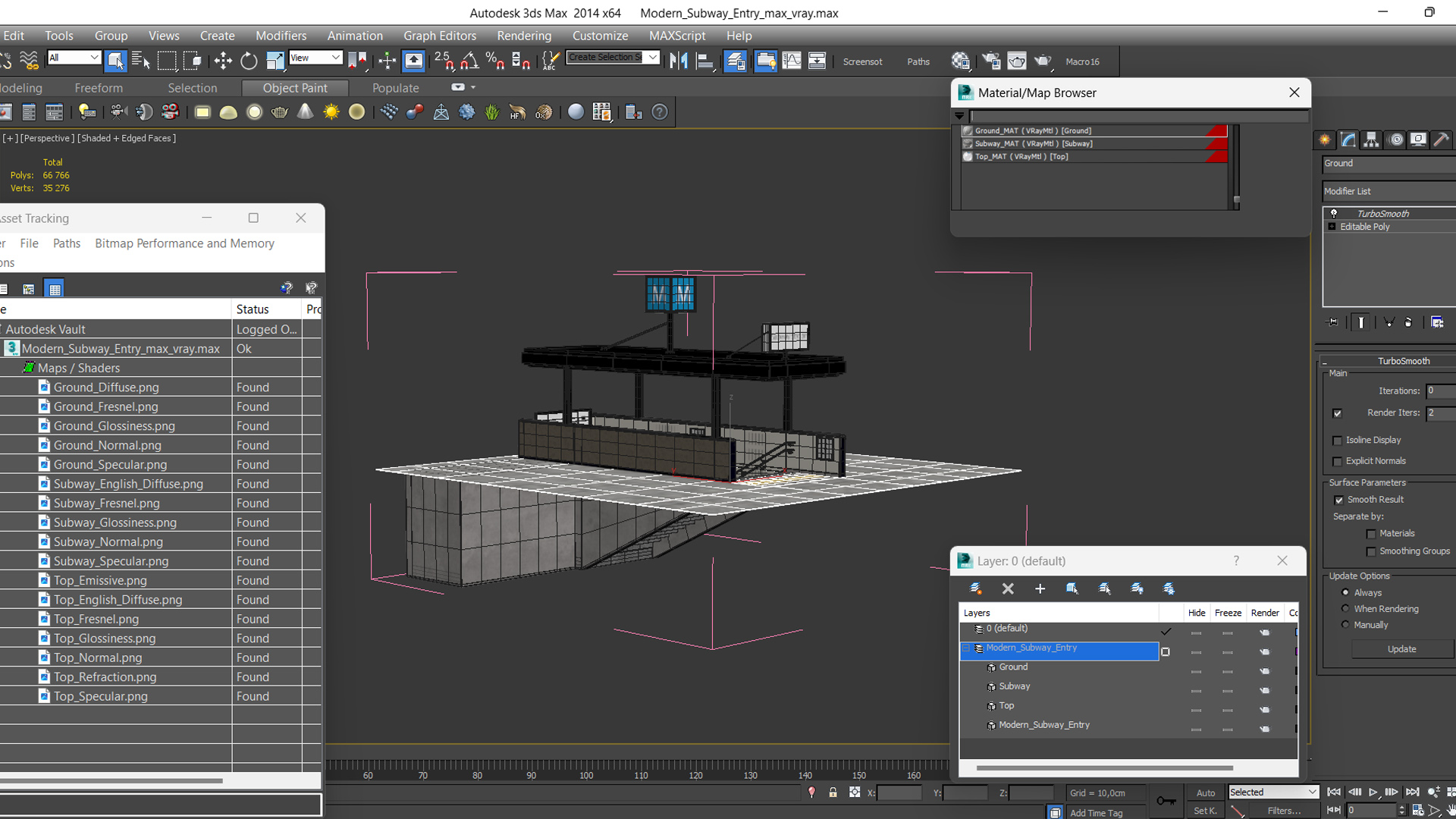 Modern Subway Entry 3D model
