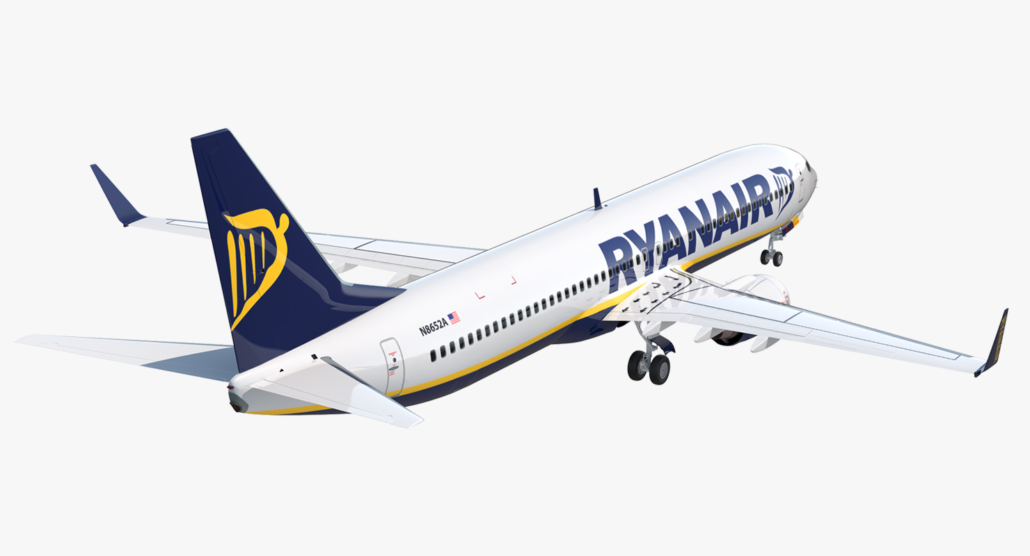 Boeing 737 900 Ryanair Rigged 3D model