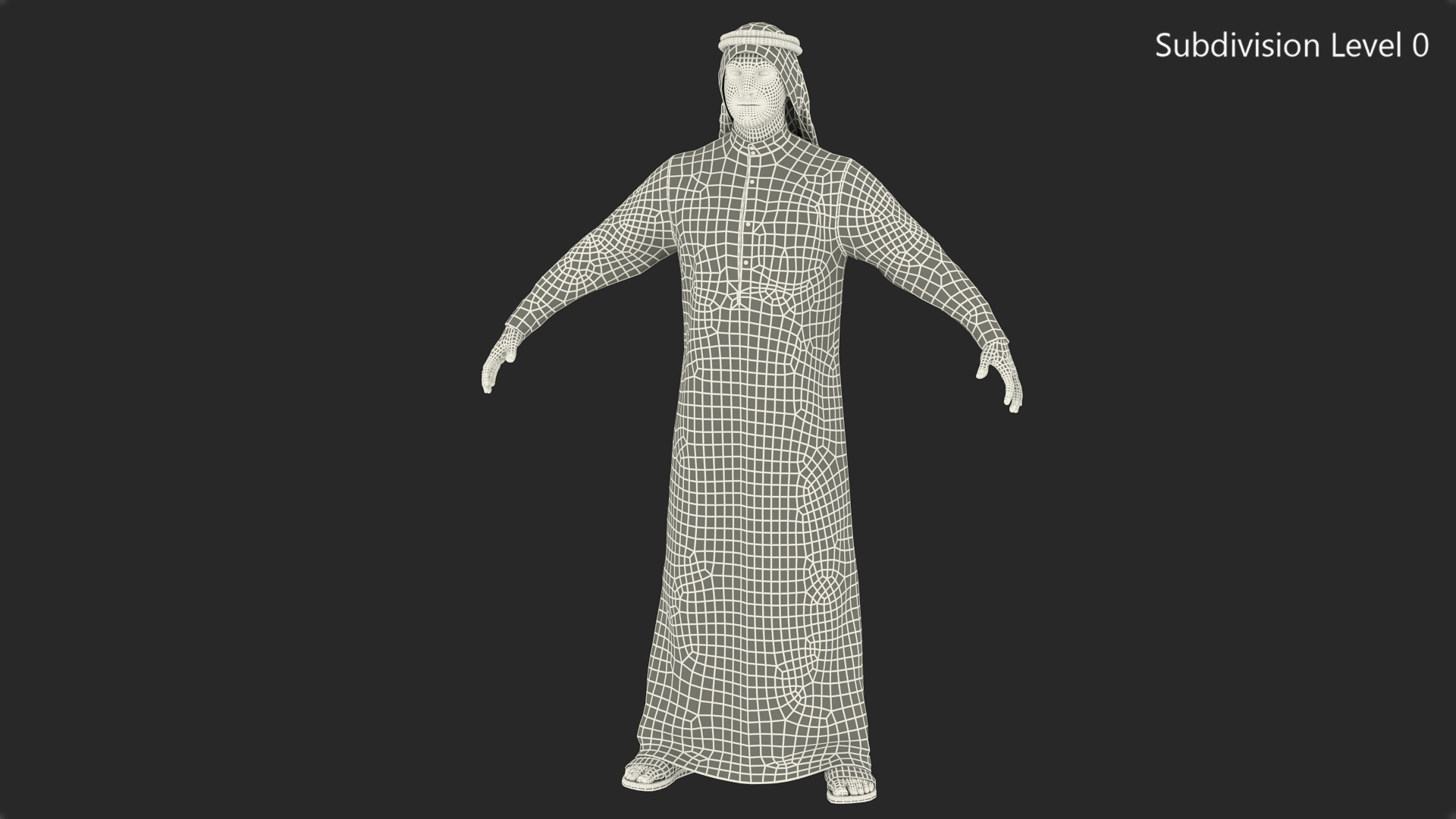 3D Arab Man with Traditional Arabic Hat