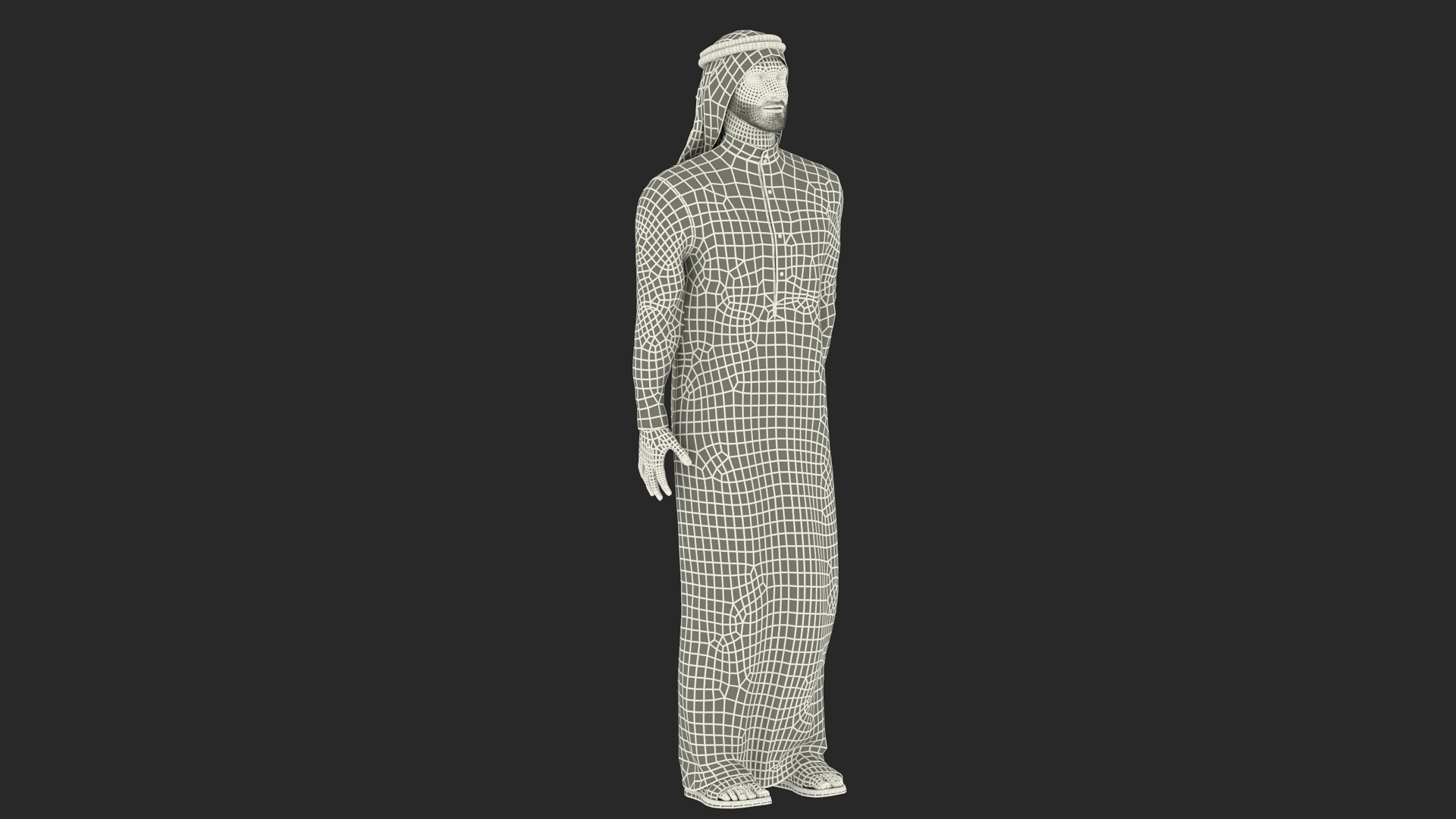 3D Arab Man with Traditional Arabic Hat