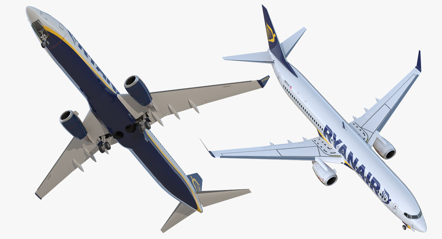 3D Boeing 737 900 ER Ryanair with Cabin