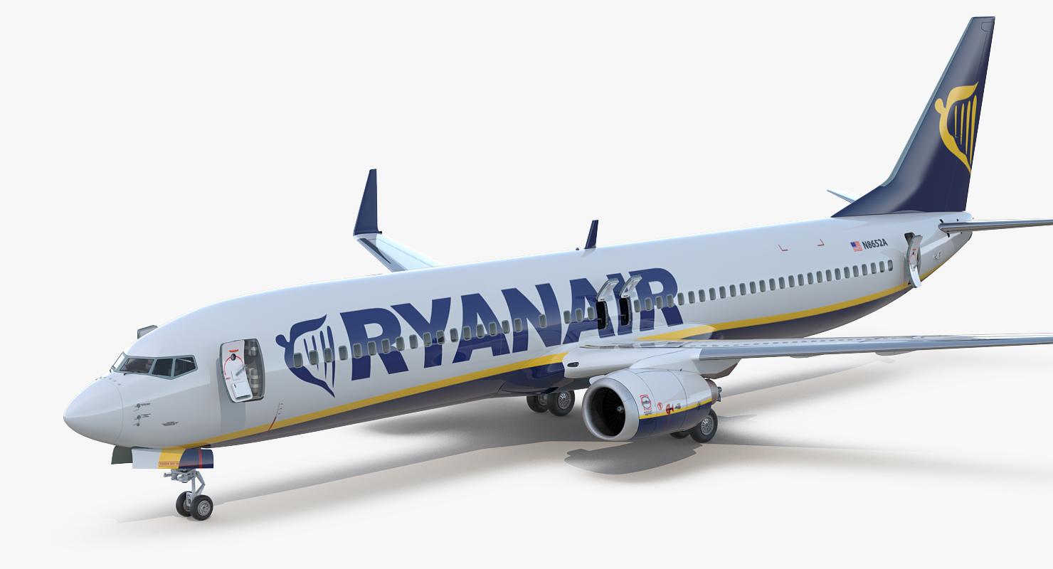 3D Boeing 737 900 ER Ryanair with Cabin