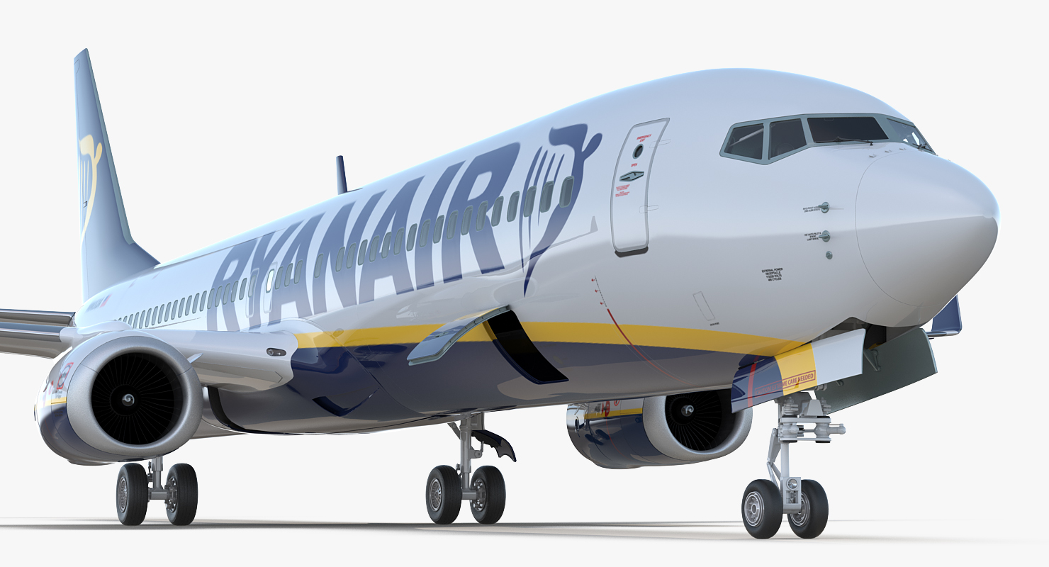 3D Boeing 737 900 ER Ryanair with Cabin
