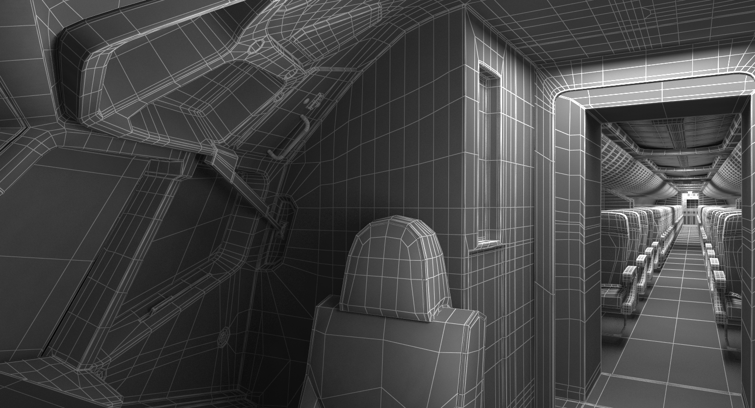 3D Boeing 737 900 ER Ryanair with Cabin