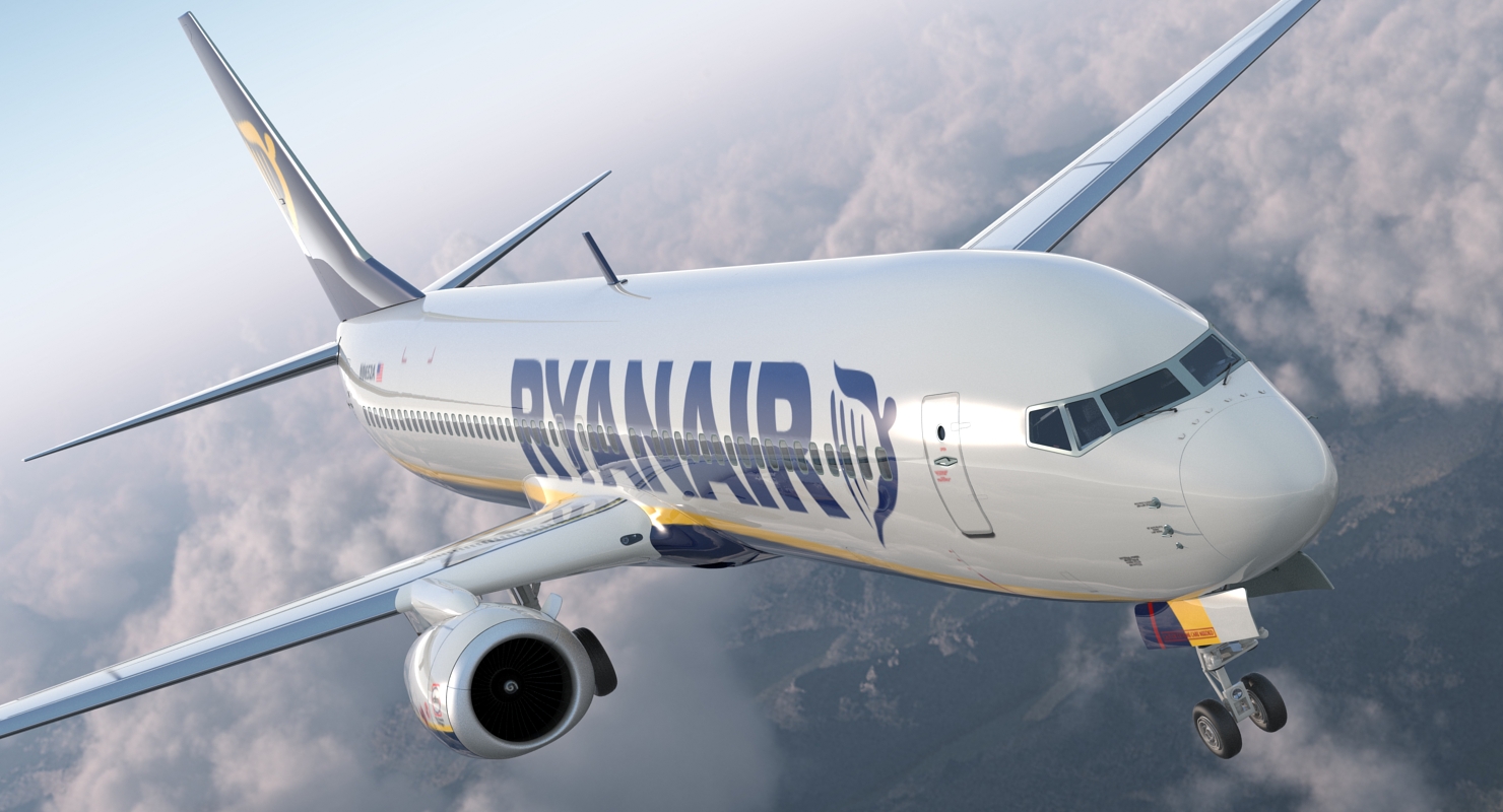 3D Boeing 737 900 ER Ryanair with Cabin