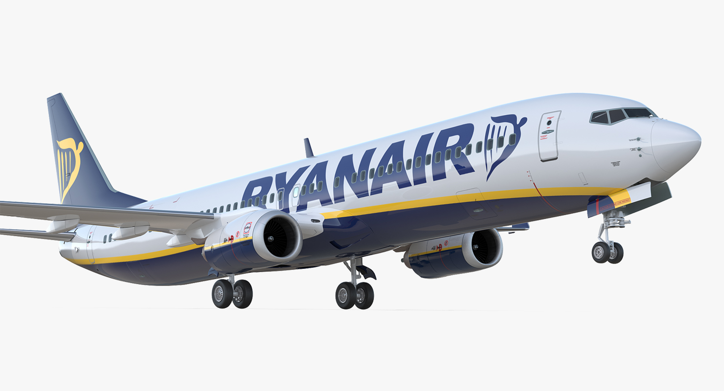 3D Boeing 737 900 ER Ryanair with Cabin