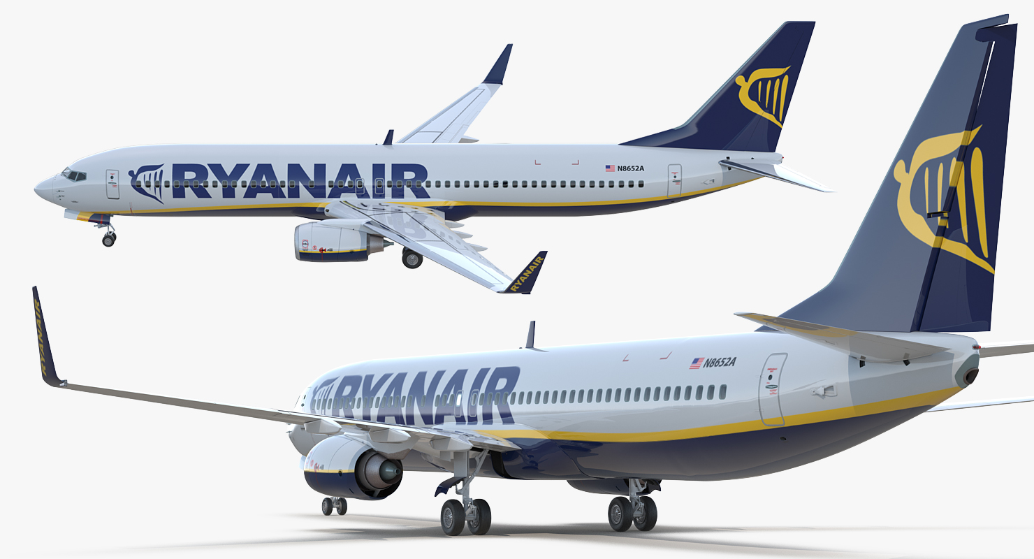 3D Boeing 737 900 ER Ryanair with Cabin