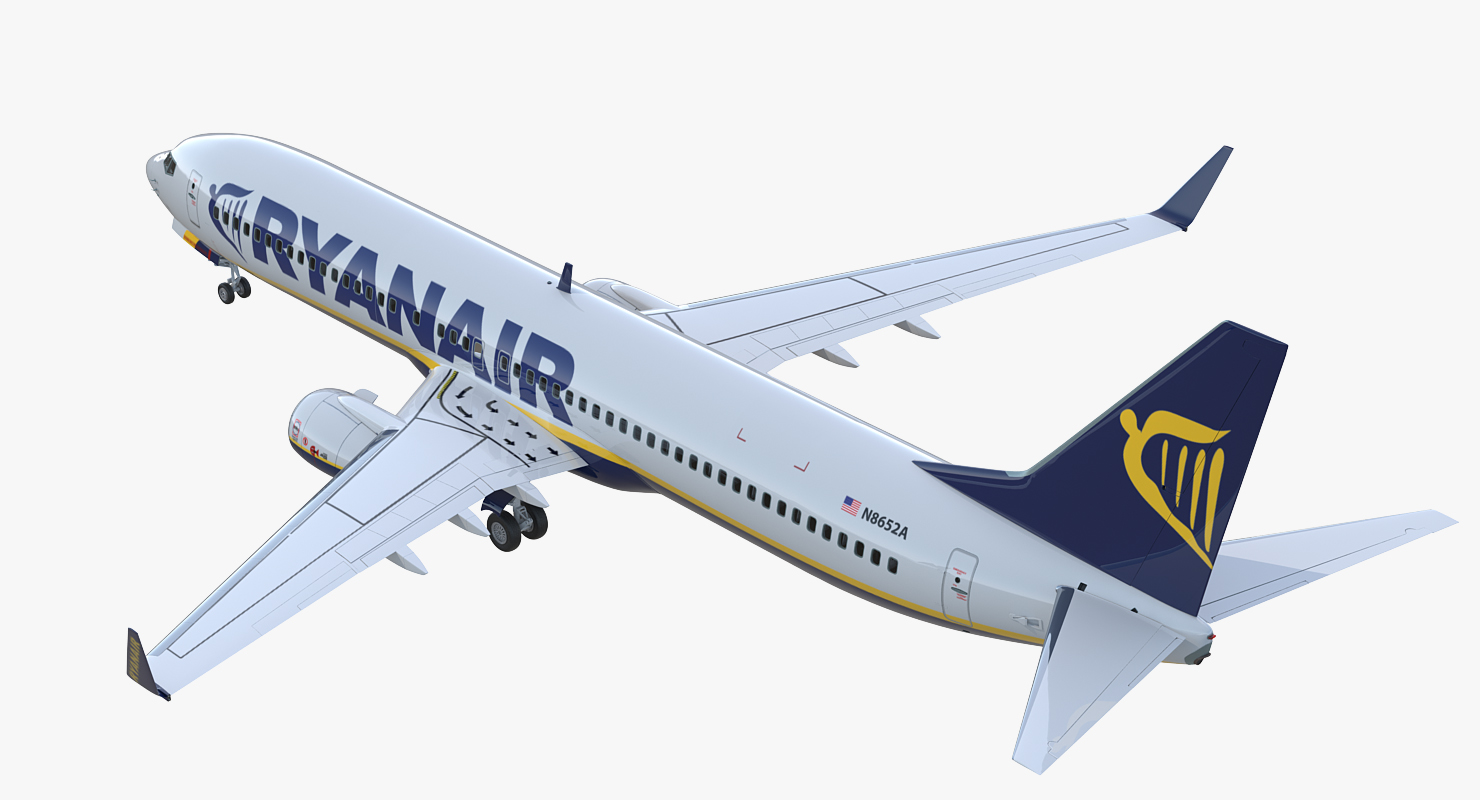3D Boeing 737 900 ER Ryanair with Cabin