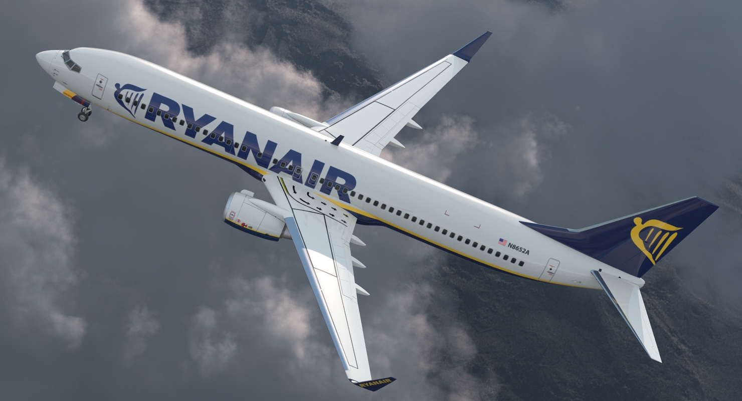 3D Boeing 737 900 ER Ryanair with Cabin
