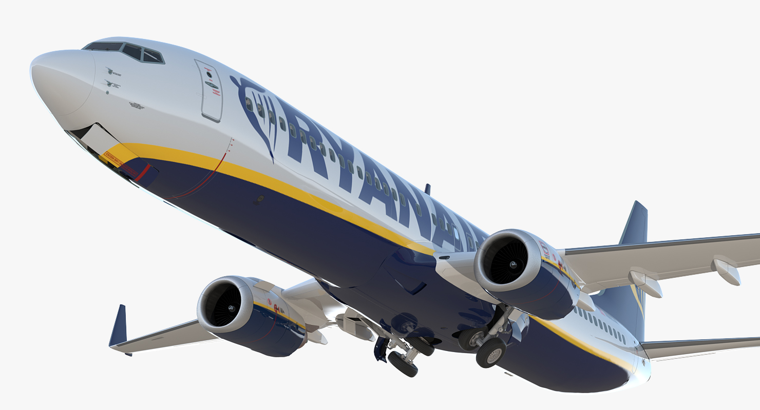 3D Boeing 737 900 ER Ryanair with Cabin