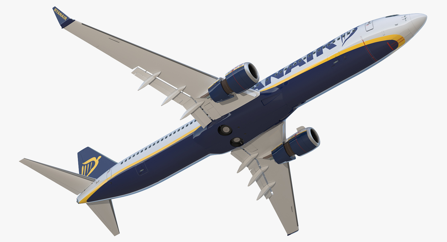 3D Boeing 737 900 ER Ryanair with Cabin