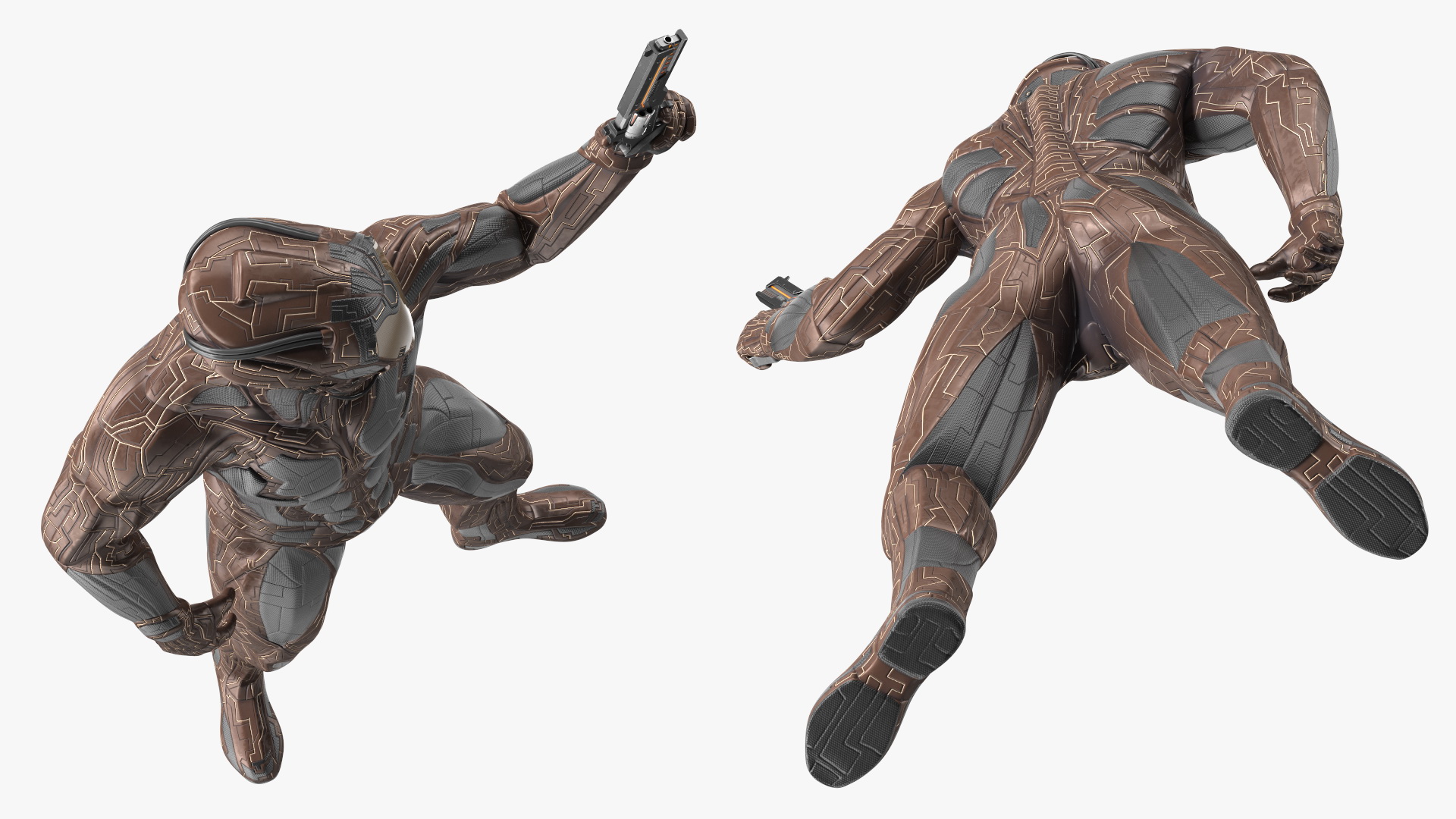 3D model Futuristic Armored Warrior with Gun
