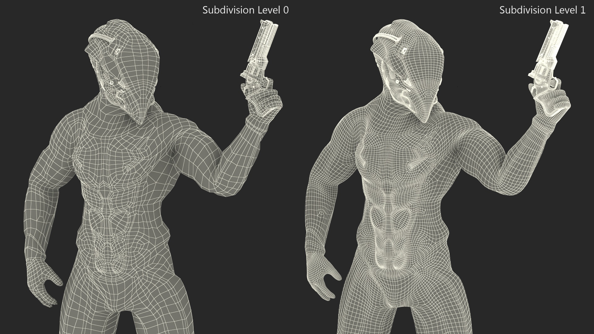 3D model Futuristic Armored Warrior with Gun