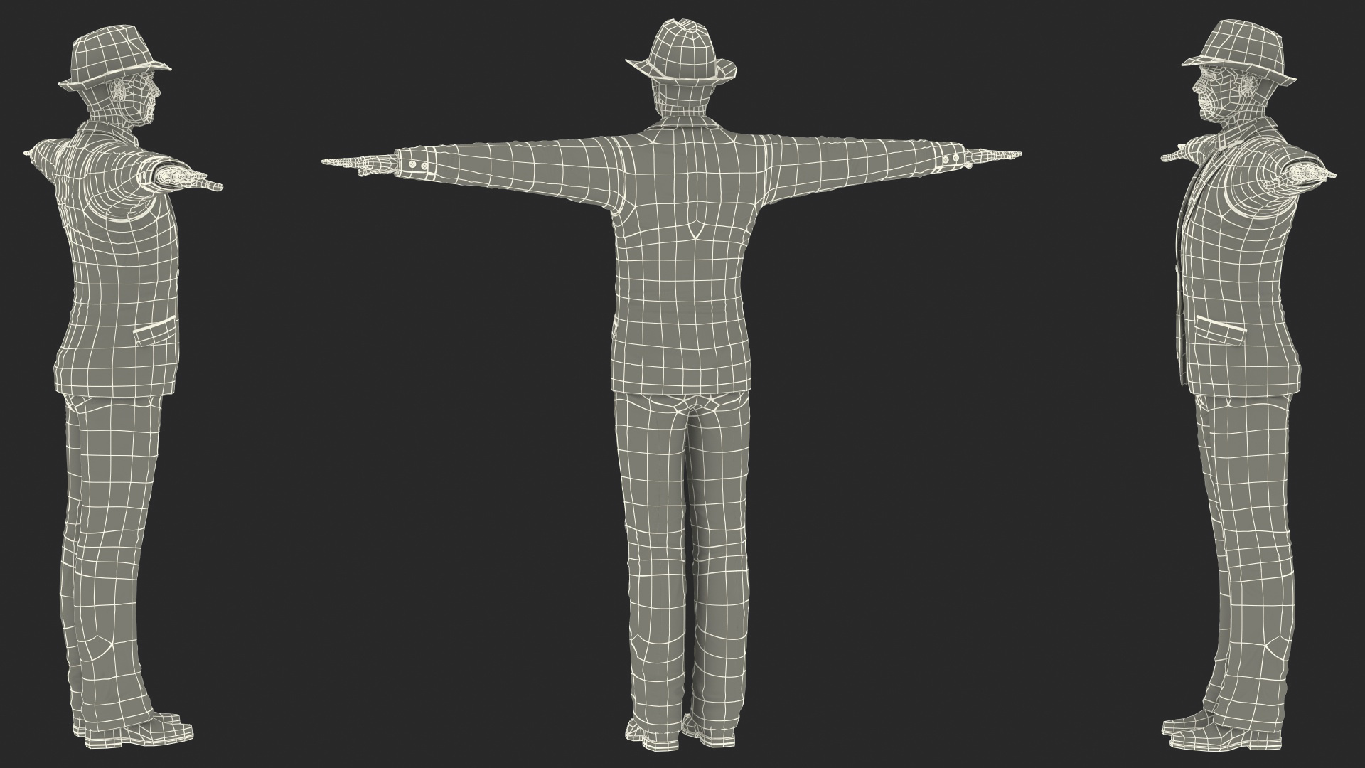 3D Elderly Man Leisure Suit Rigged