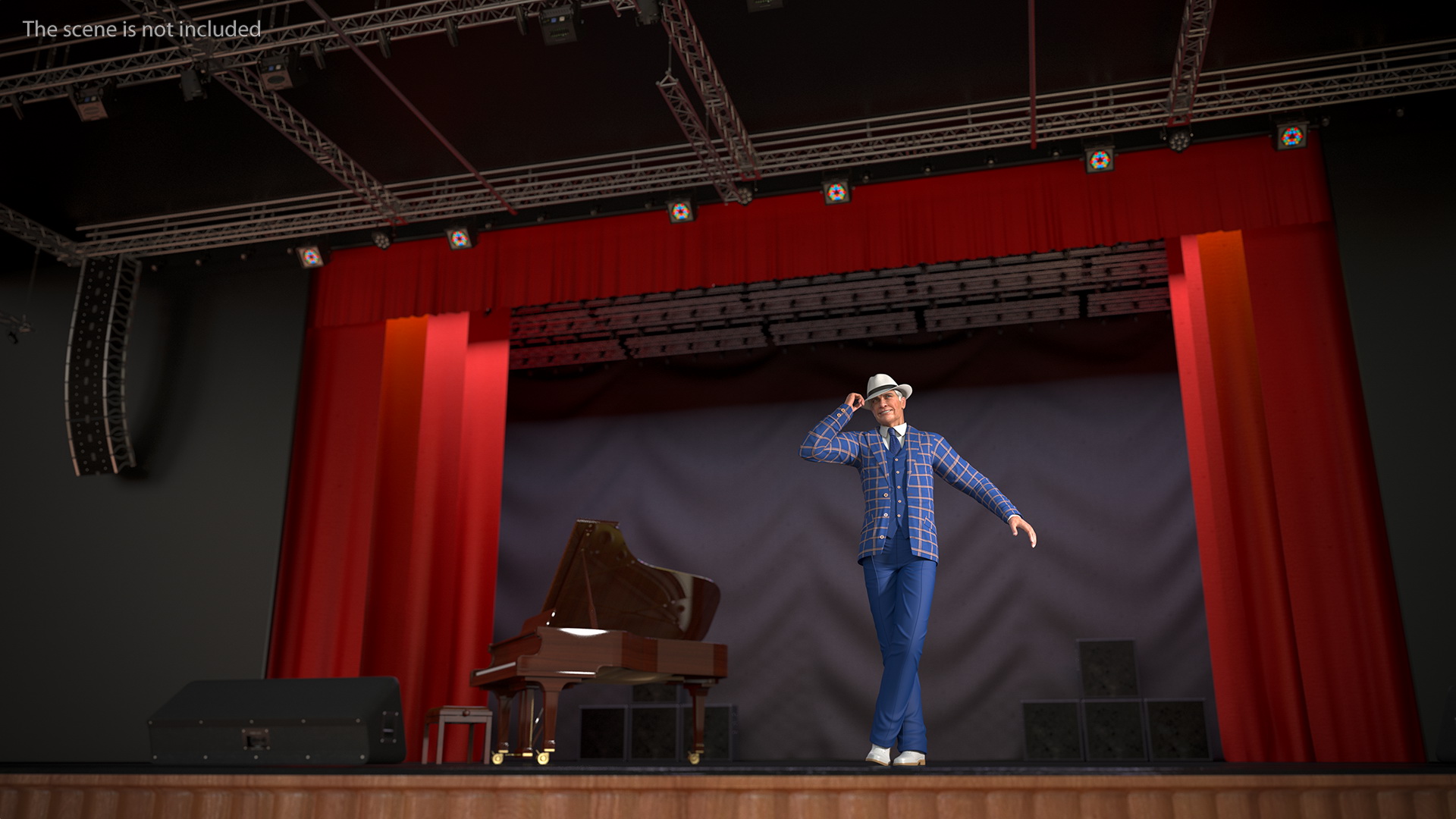 3D Elderly Man Leisure Suit Rigged