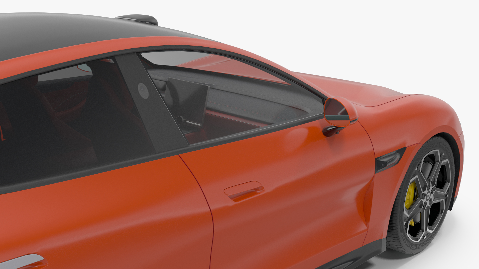Autorack Train Car with Electric Cars 3D