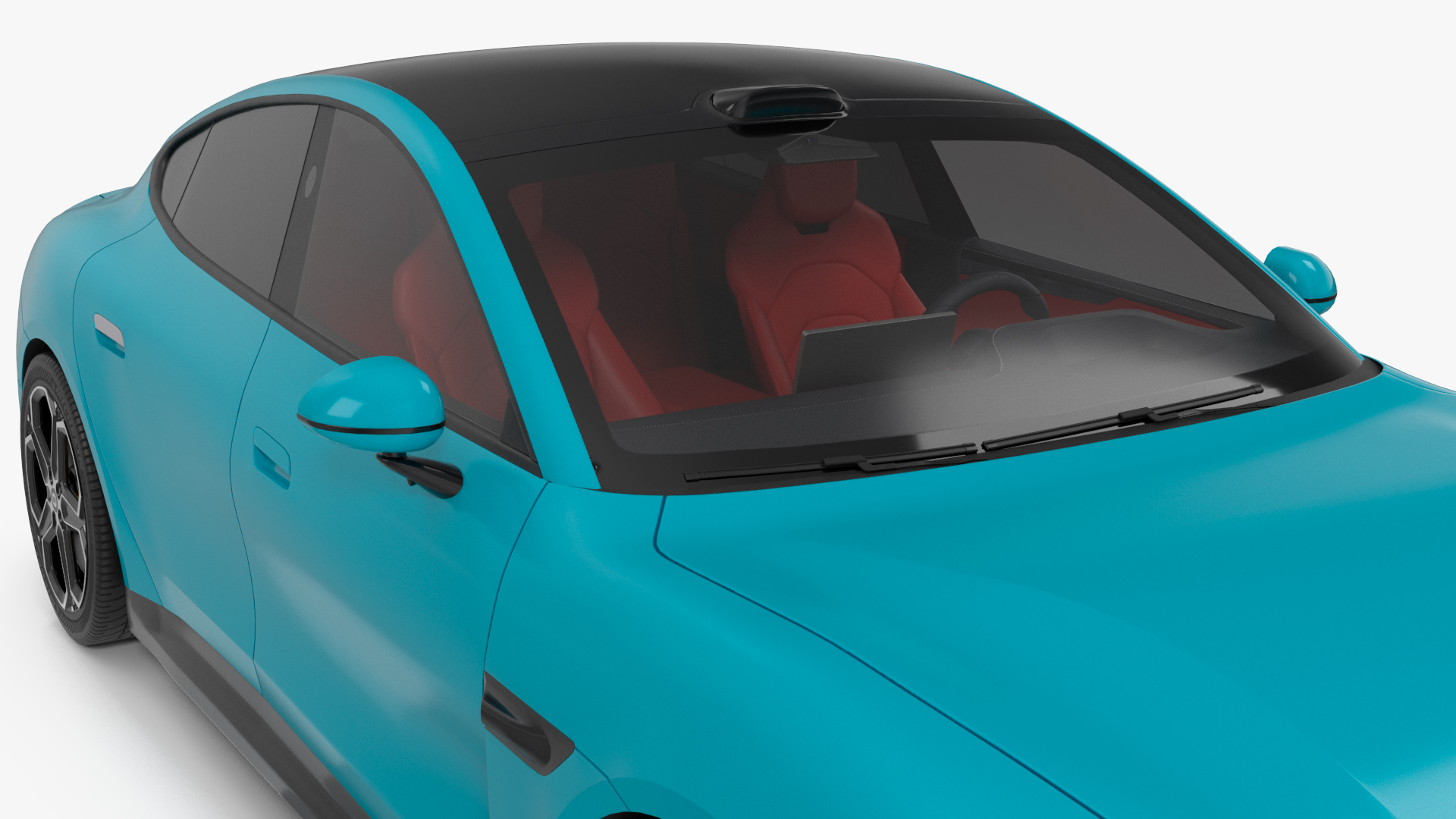 Autorack Train Car with Electric Cars 3D