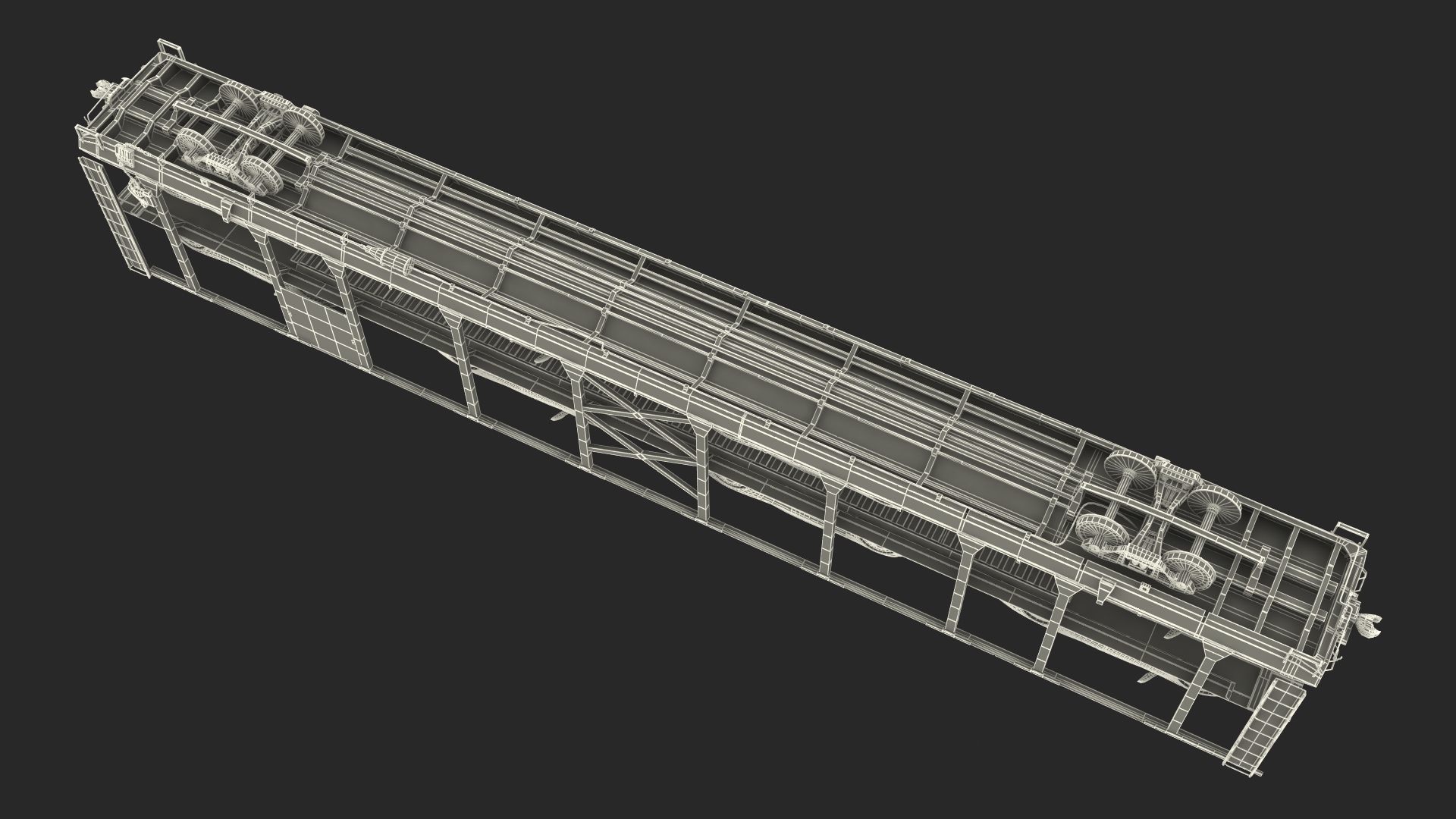 Autorack Train Car with Electric Cars 3D