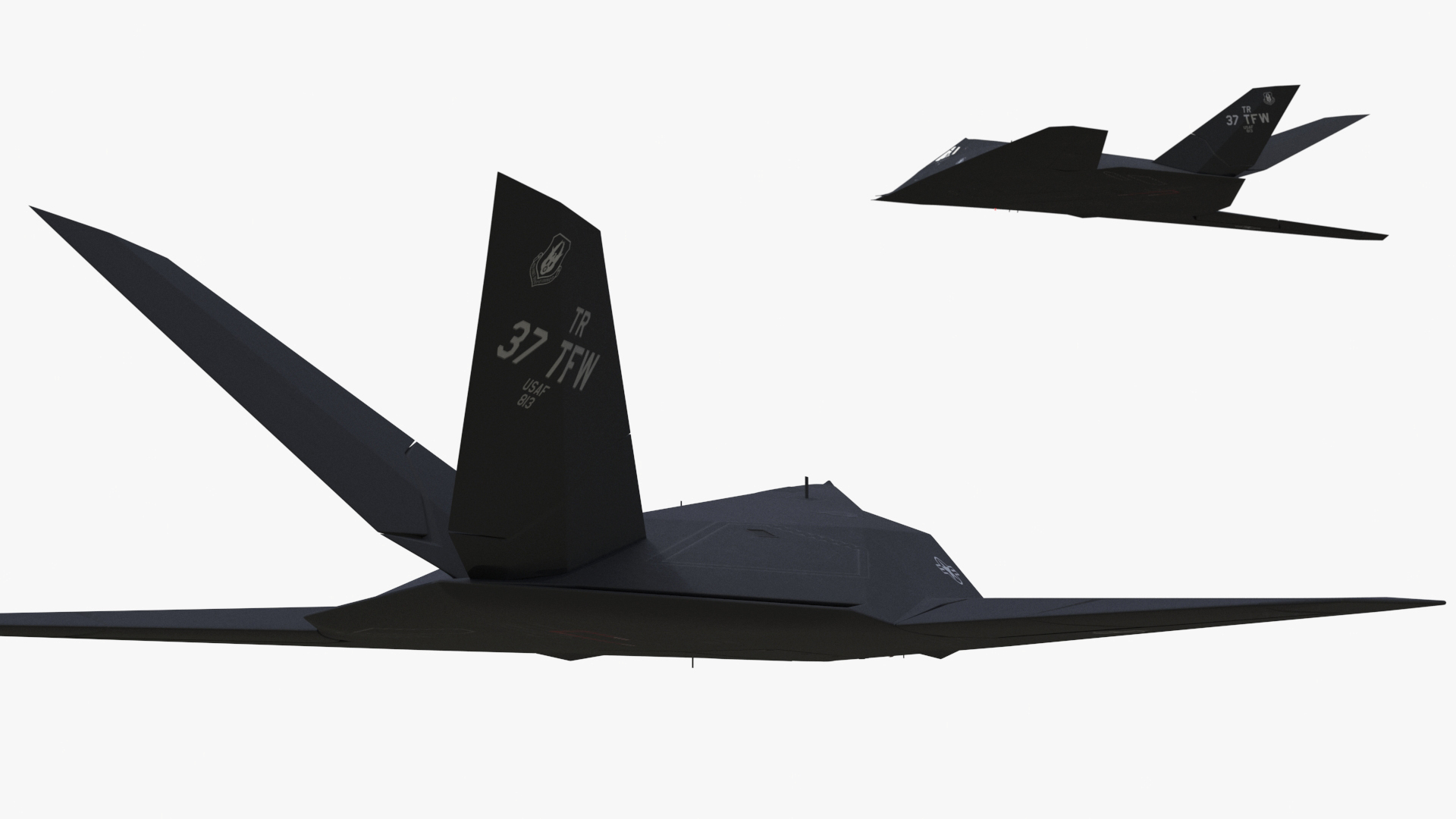 3D Stealth Aircraft F-117 Nighthawk in Flight Simplified model