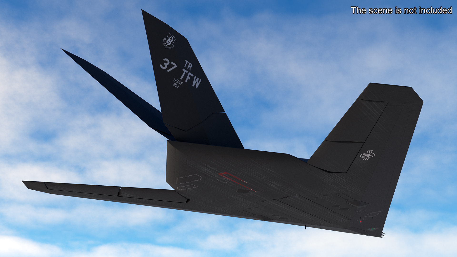 3D Stealth Aircraft F-117 Nighthawk in Flight Simplified model