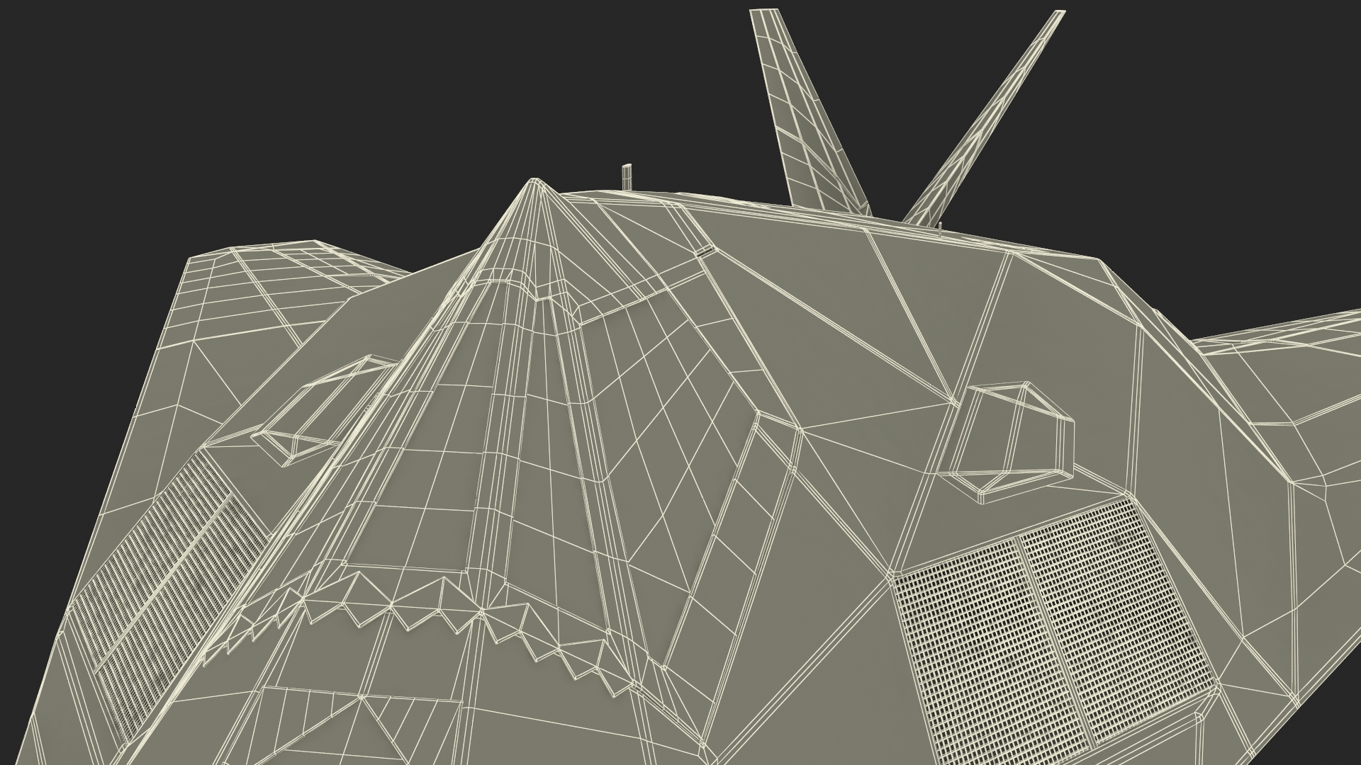 3D Stealth Aircraft F-117 Nighthawk in Flight Simplified model