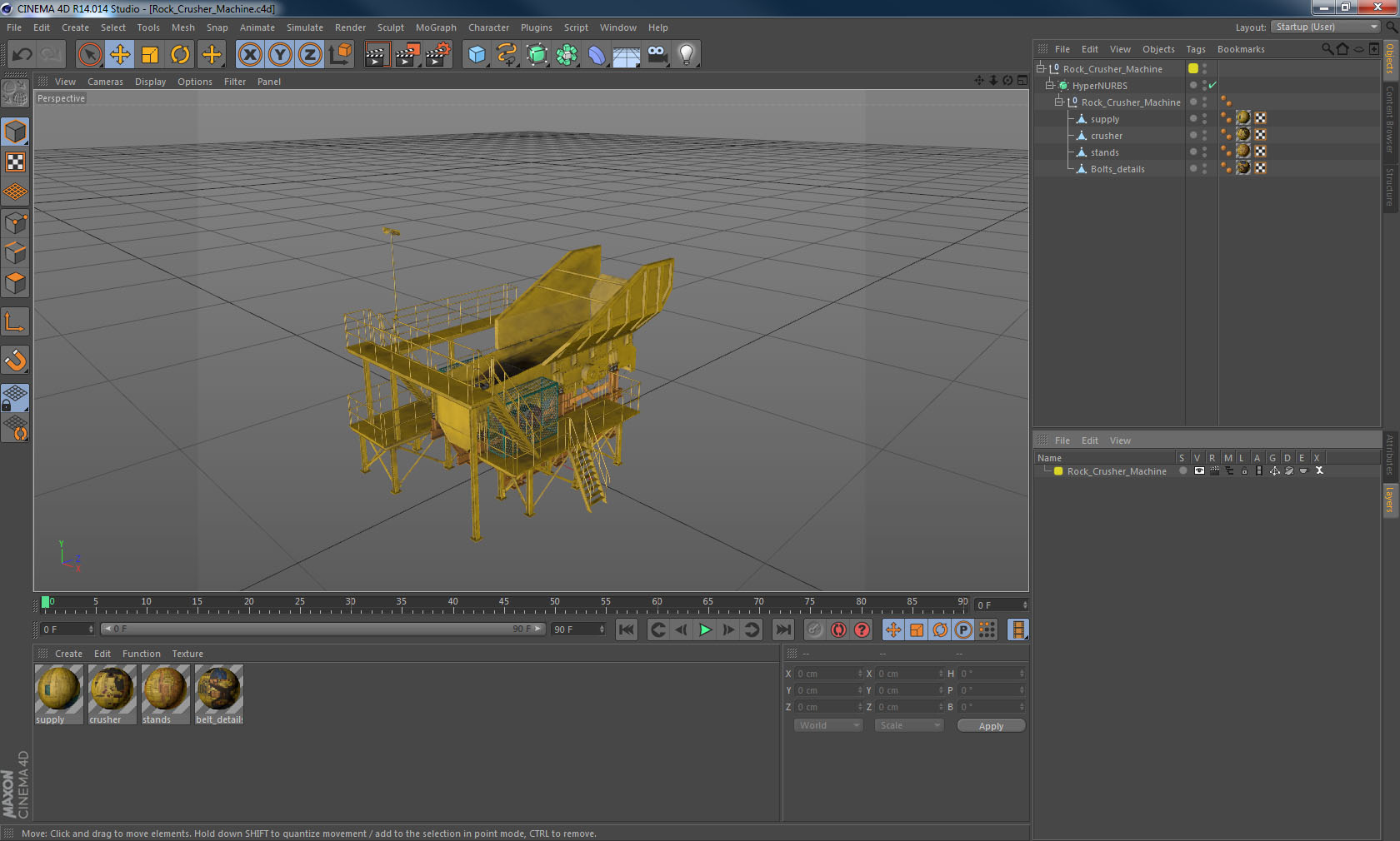 3D model Rock Crusher Machine