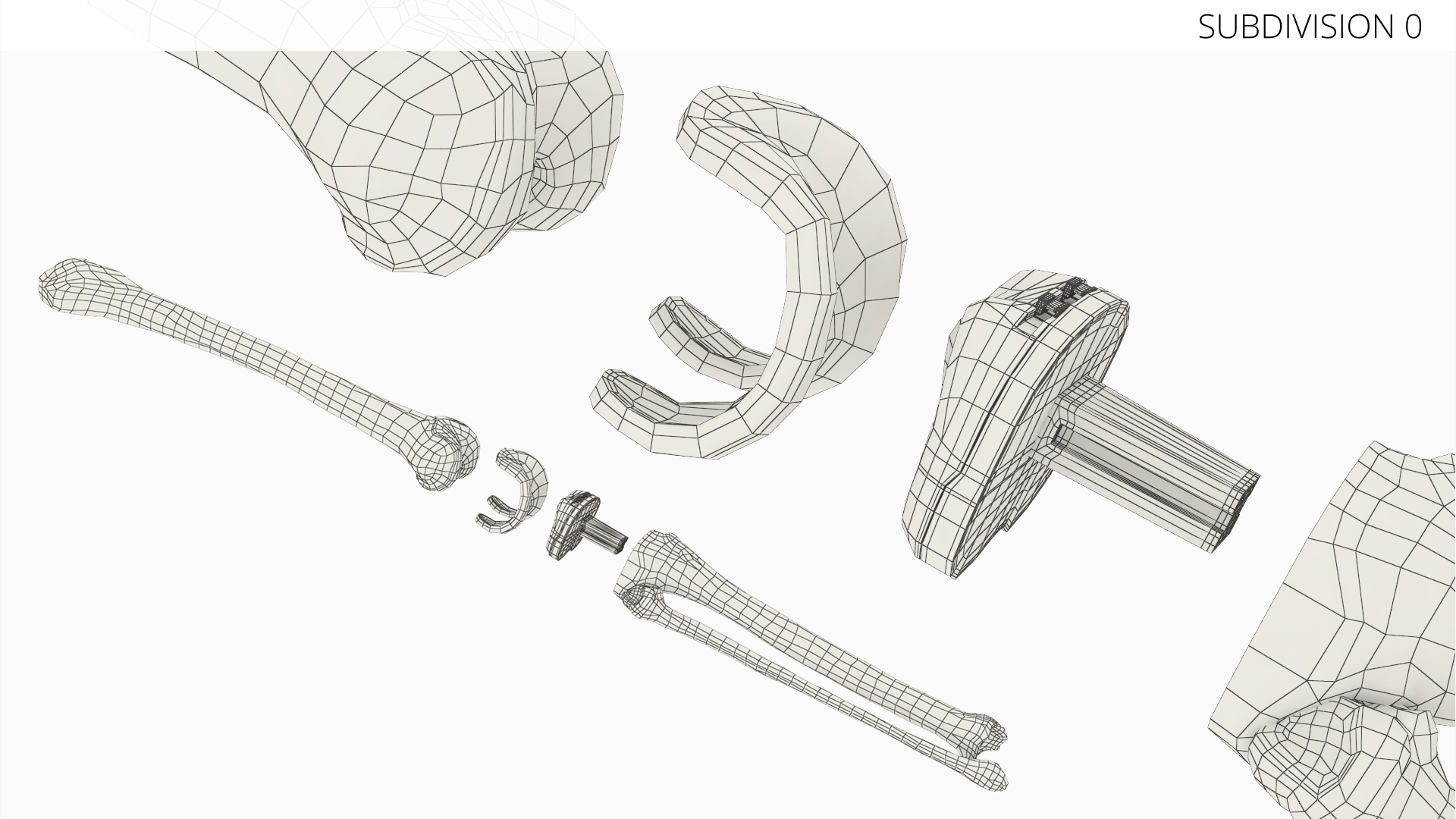 Knee Joint Implant with Femur Tibia and Fibula, view 8