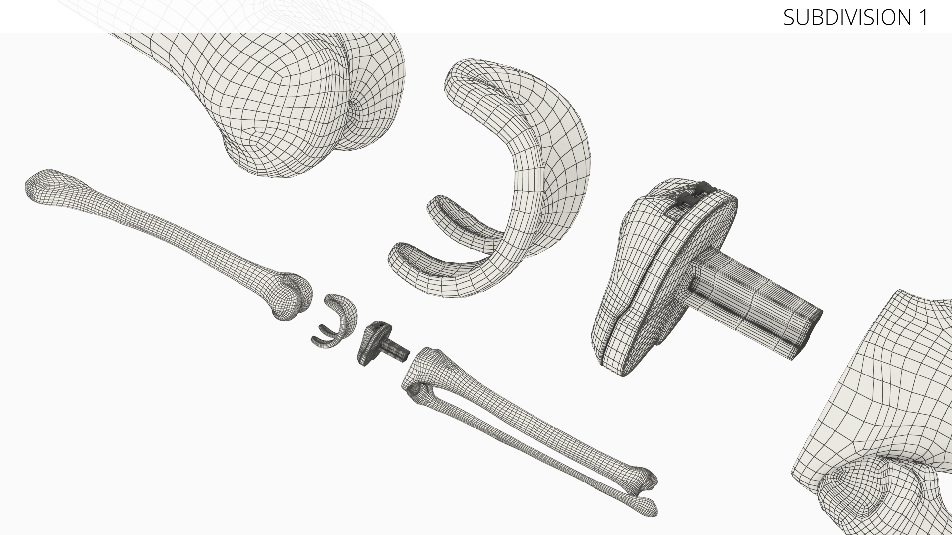 Knee Joint Implant with Femur Tibia and Fibula, view 9