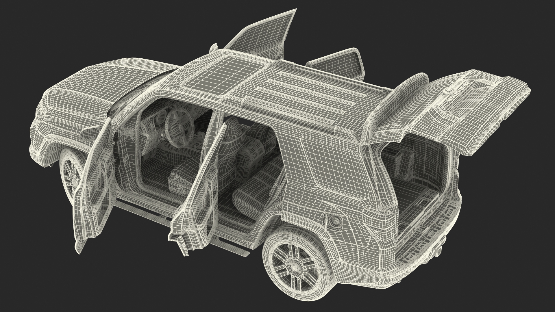 Mid Size SUV Toyota 4Runner Rigged 3D model