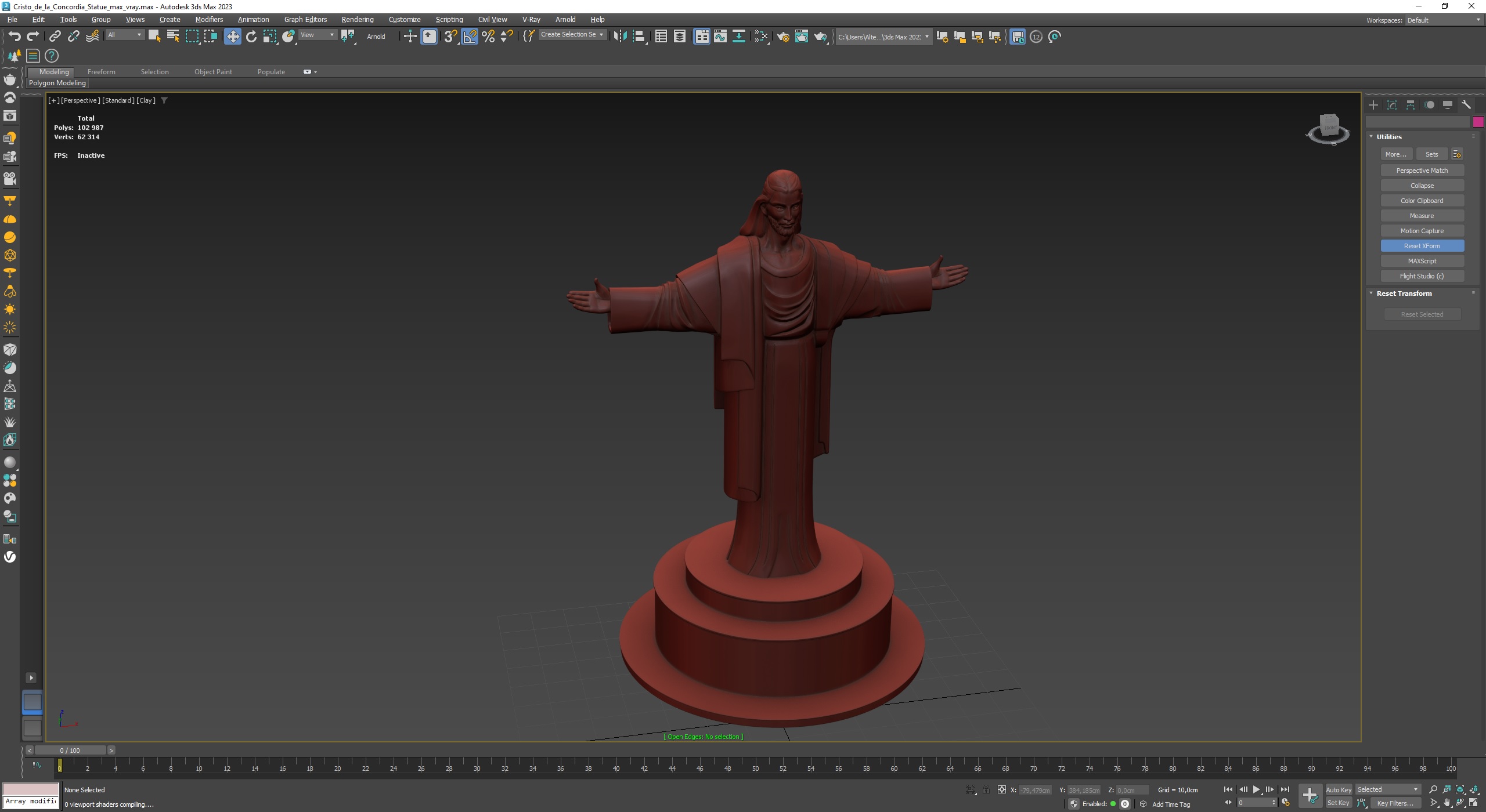 Cristo de la Concordia Statue for 3D Print 3D