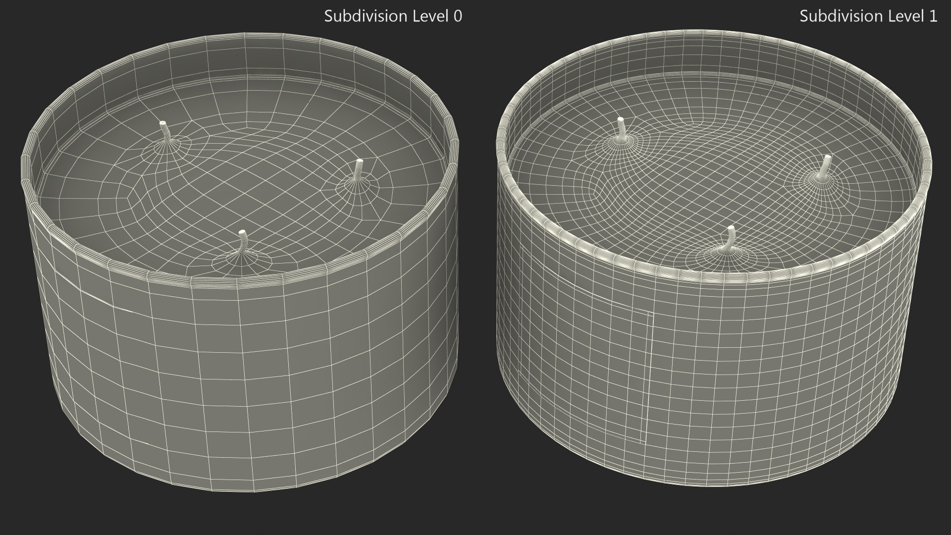 3D Scented Candle White with 3 Wicks model